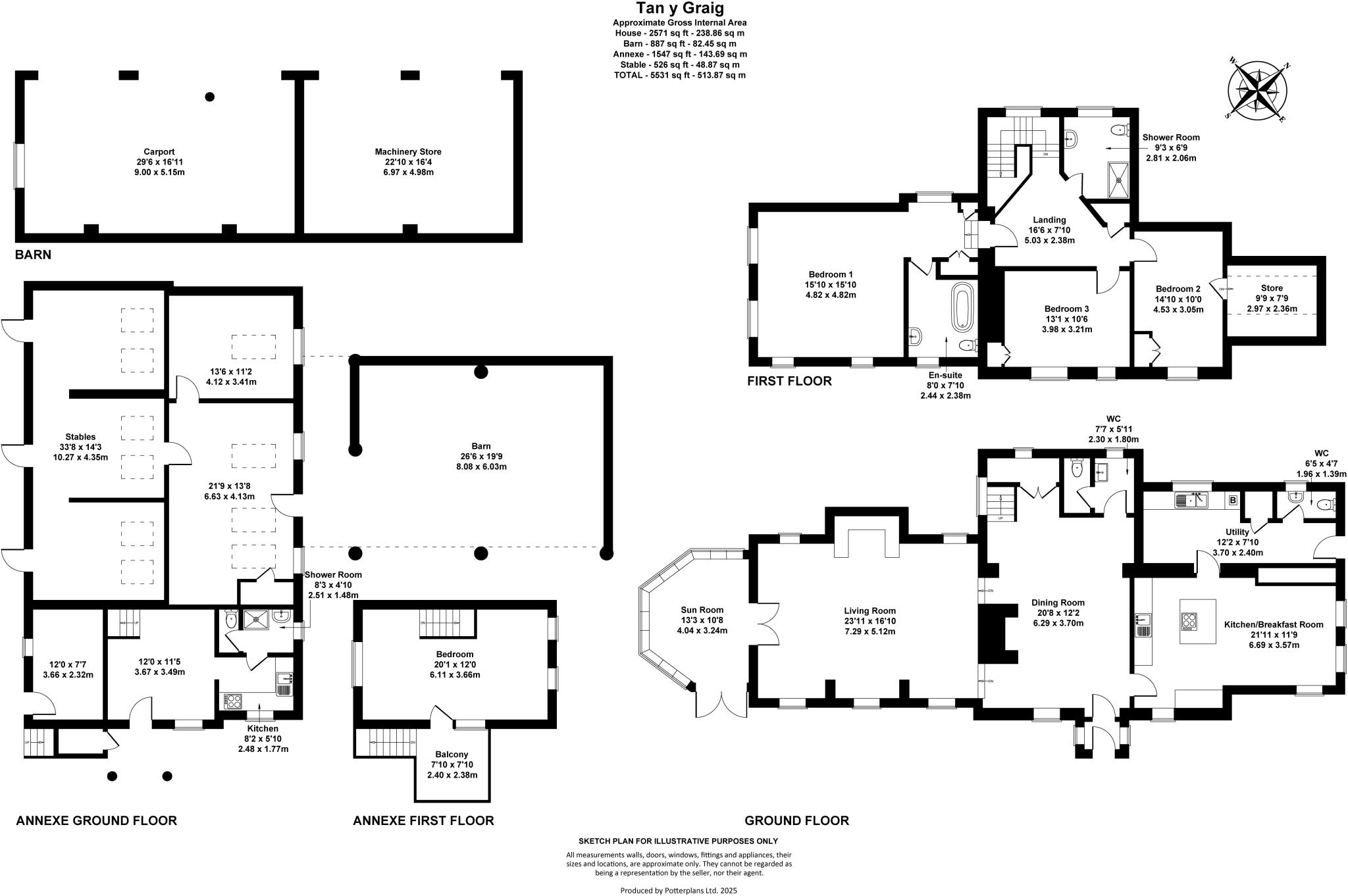 Bryn Rhyd Yr Arian, Llanfairtalhairn, Abergele, Conwy, LL22 floorplan
