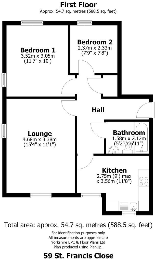 59 St. Francis Close, Crosspool, S10 5SX floorplan