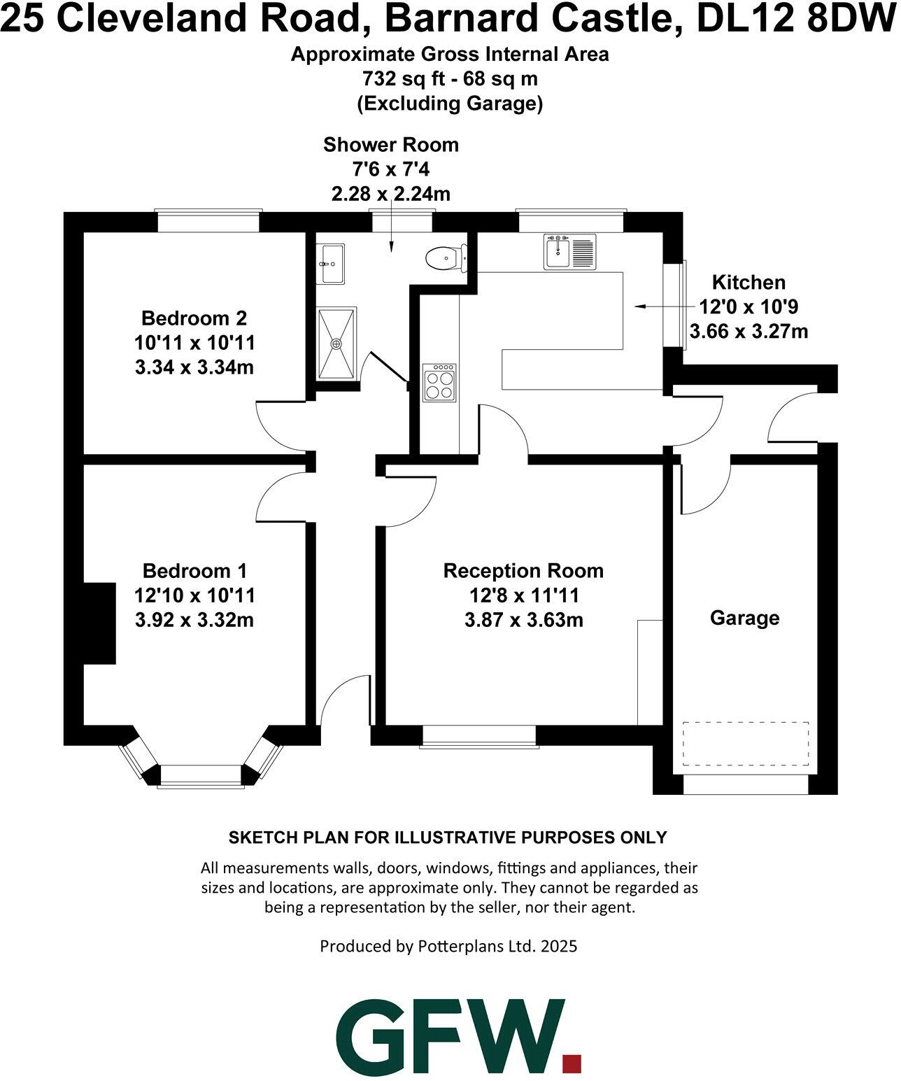 25, Cleveland Road, Barnard Castle, County Durham, DL12 floorplan