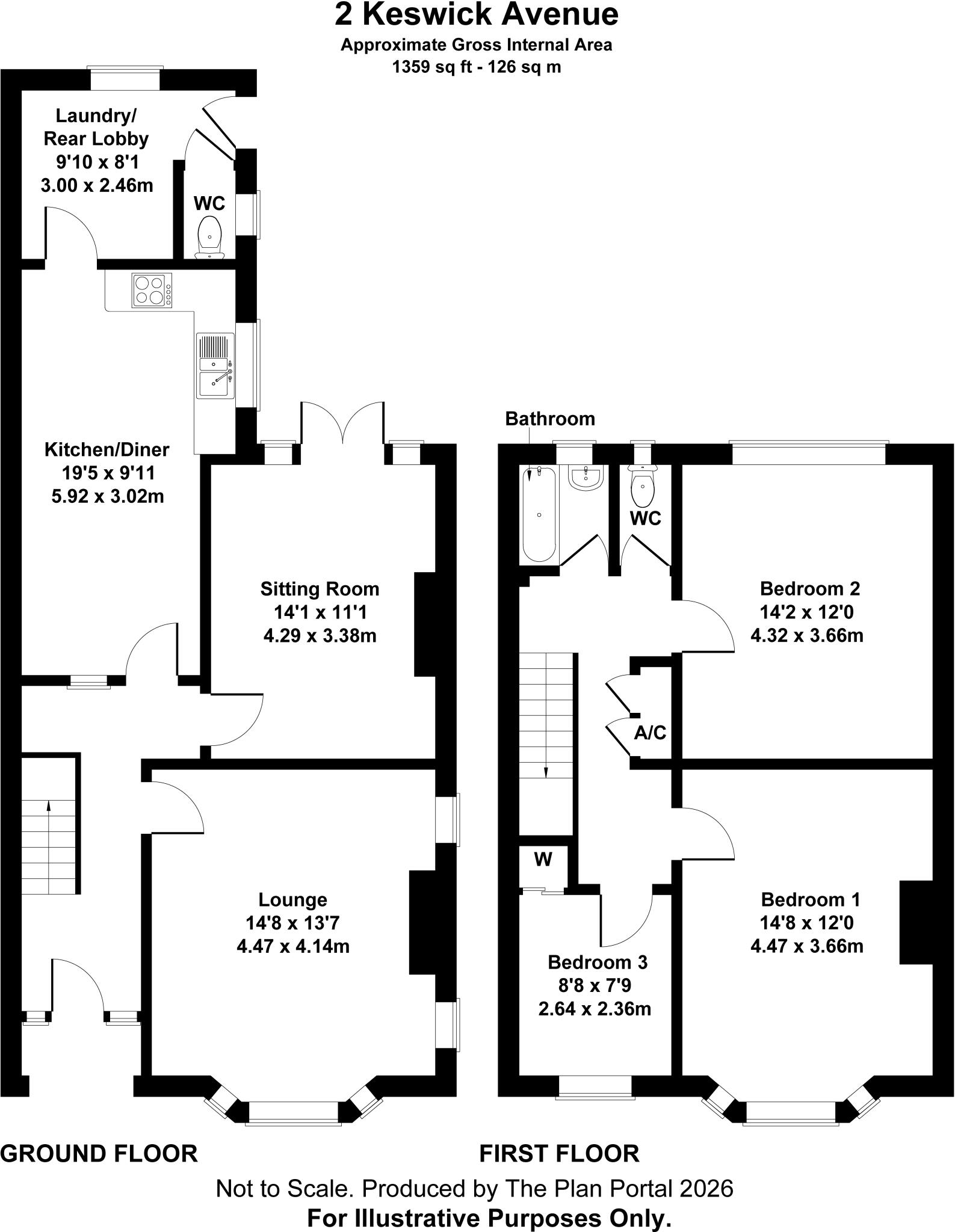 Keswick Avenue, Roath Park, Cardiff, CF23 floorplan