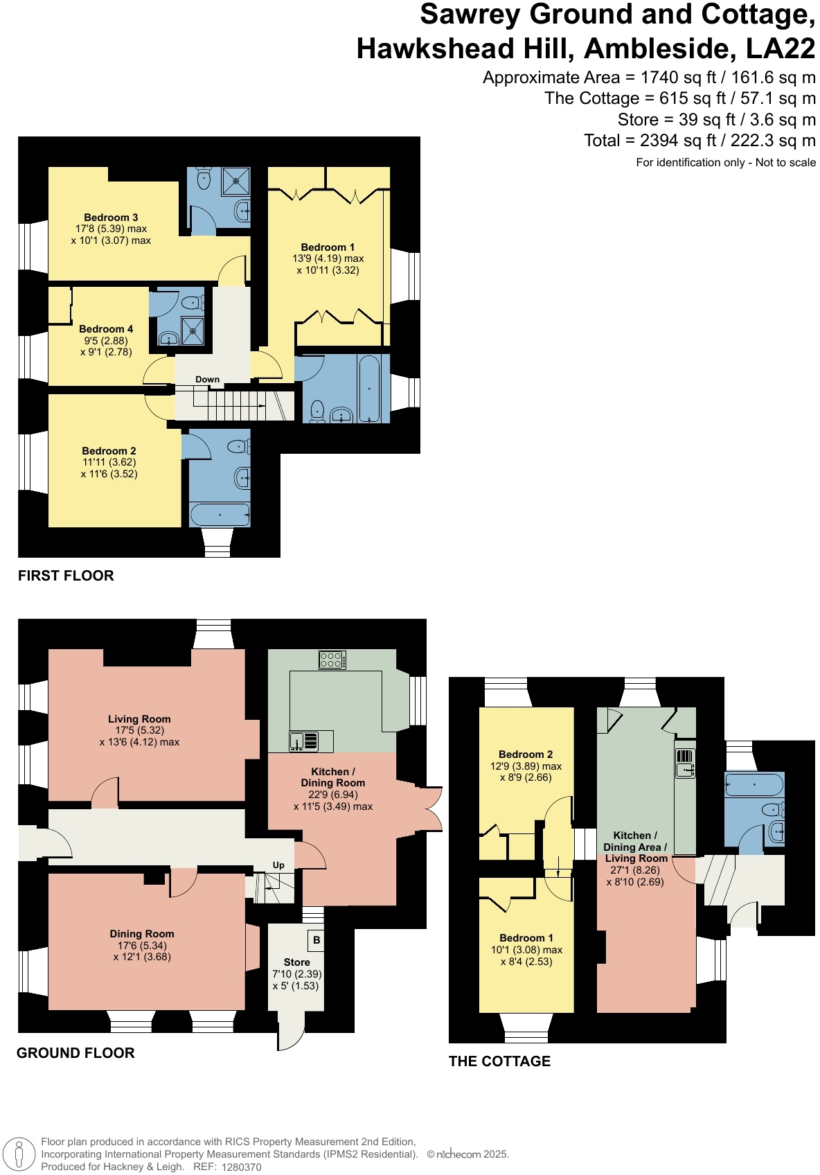 Sawrey Ground and Cottage, Hawkshead Hill, Hawkshead, Cumbria, LA22 0PP floorplan