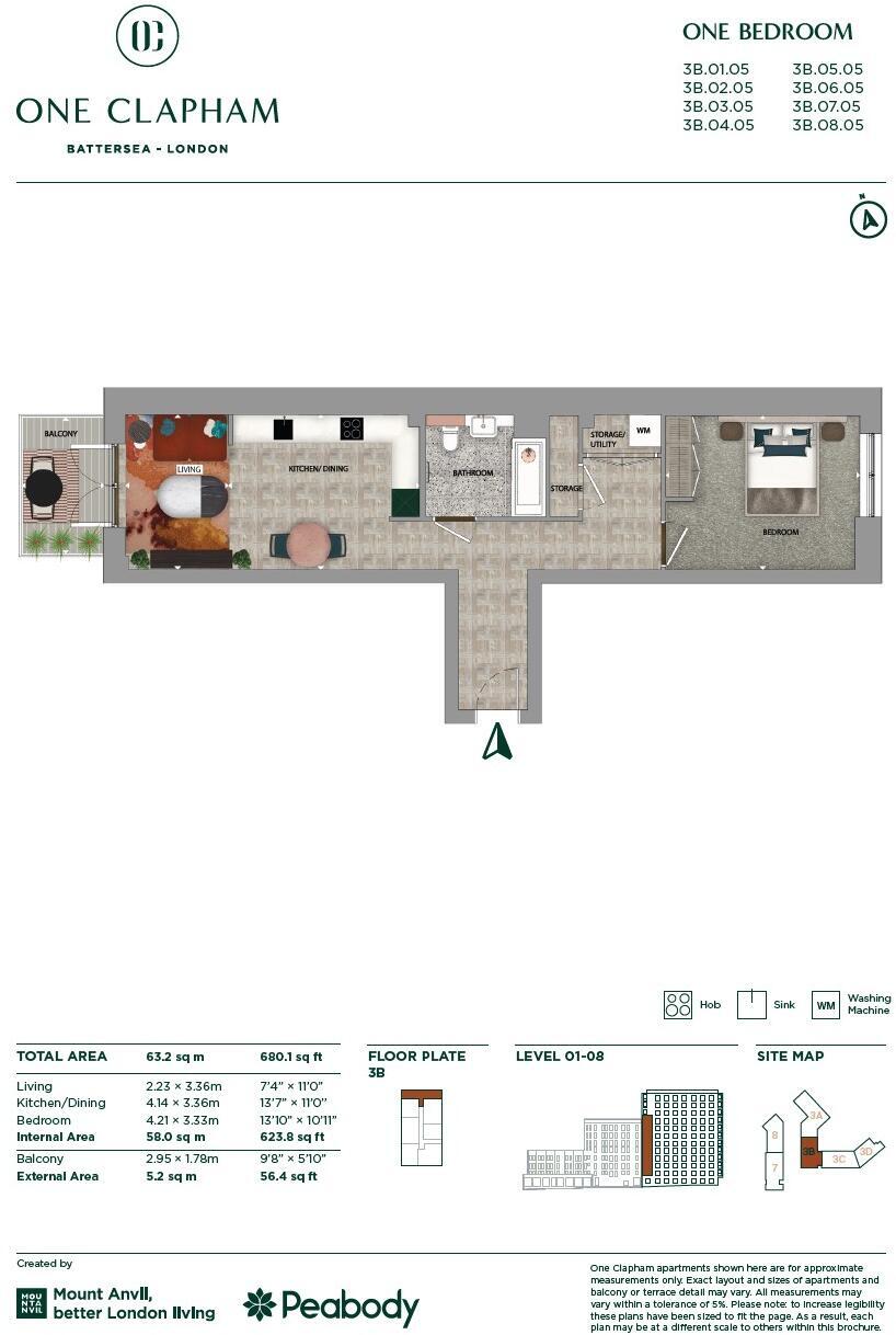 Provence Apartments, 3 Monarch Square, London, SW11 floorplan
