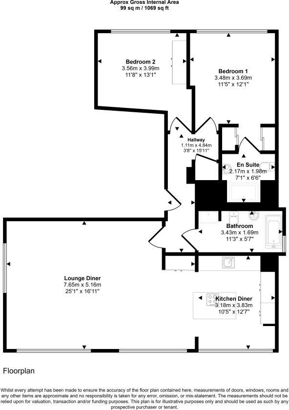 Flat 1, 2 Thames Avenue, Windsor, Berkshire, SL4 1QP floorplan