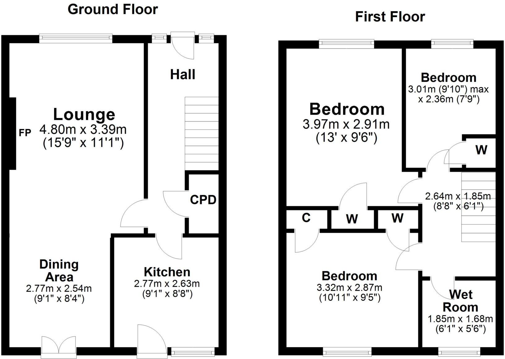 12 Drummond Place, Kilmarnock, KA3 7JY floorplan