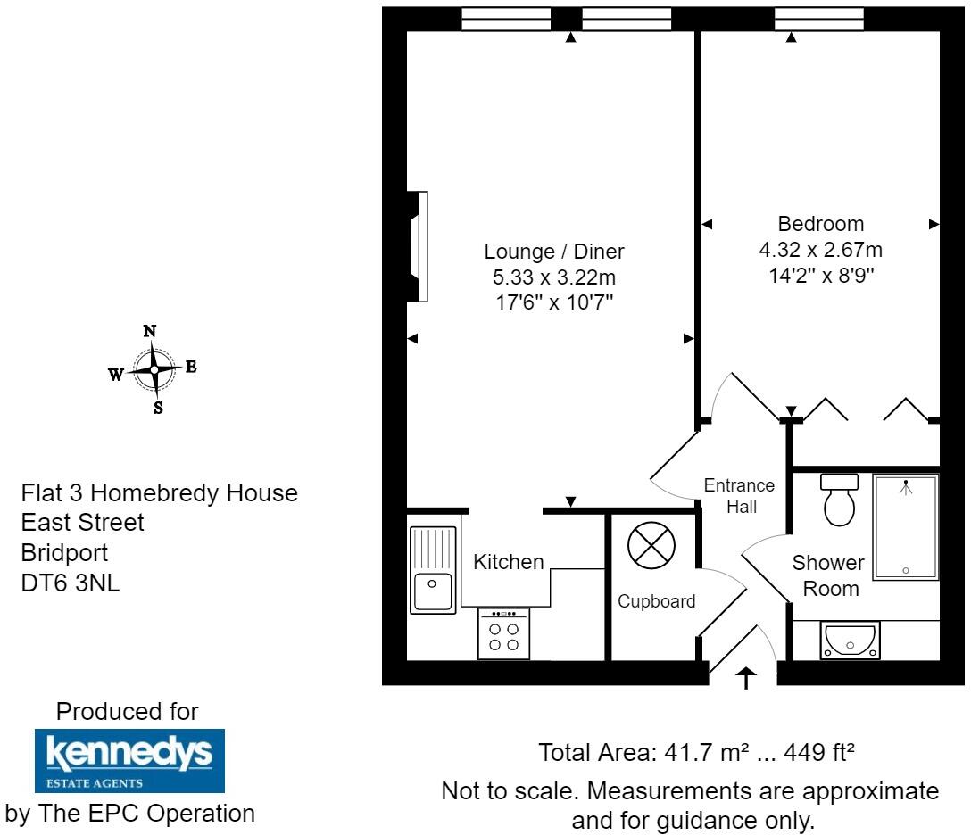 Flat 3 Homebredy House, 70 East Street, Bridport, Dorset, DT6 floorplan