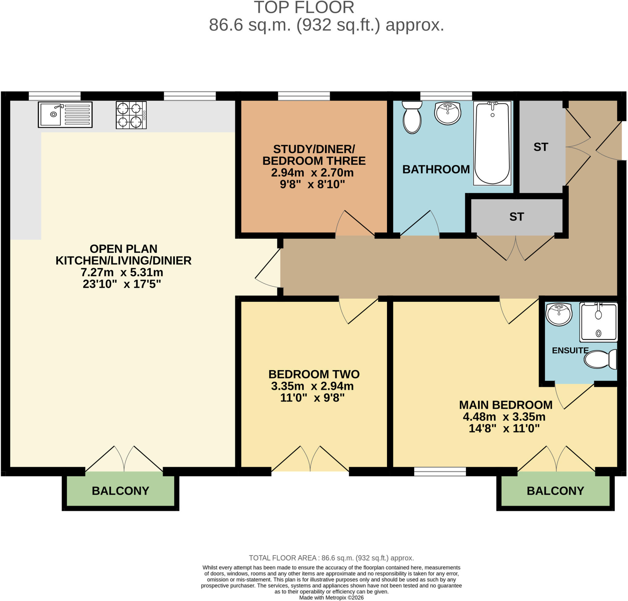 Dominica Grove, Newton Leys, Bletchley, MK3 floorplan