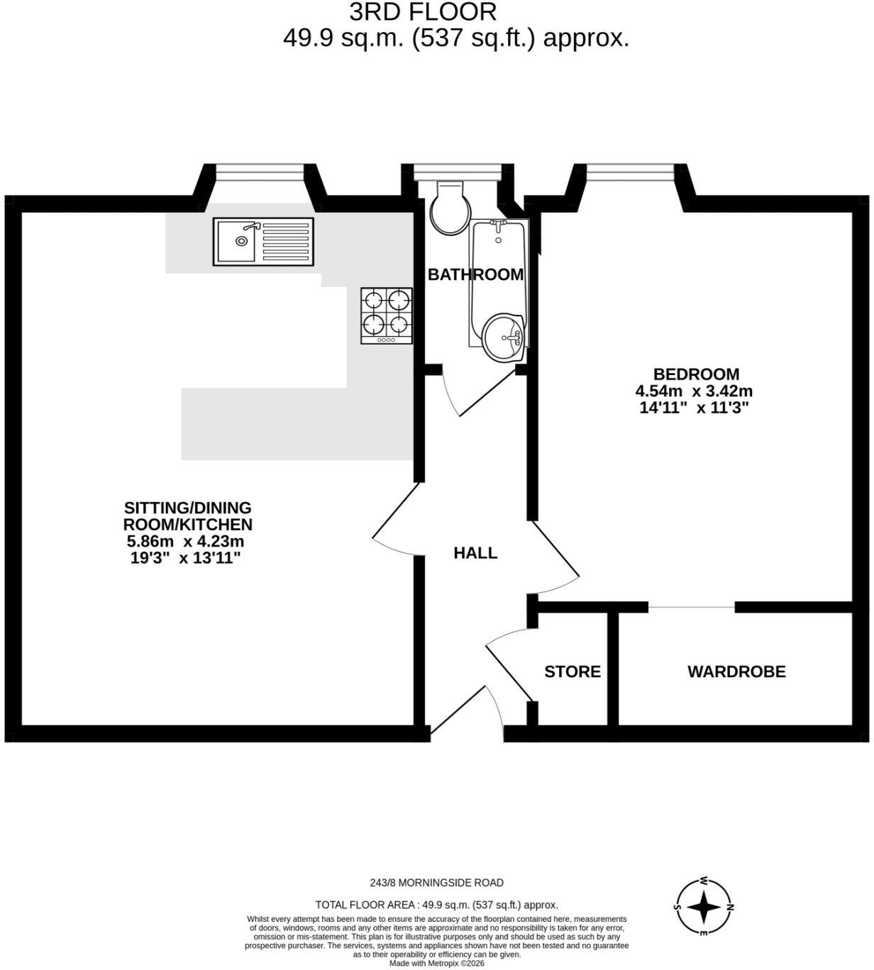 243/8 Morningside Road, Morningside, Edinburgh, EH10 floorplan