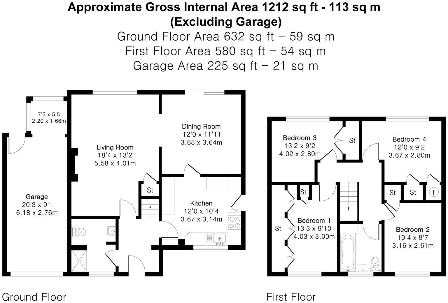 Burwood Close, Merrow, GU1 floorplan