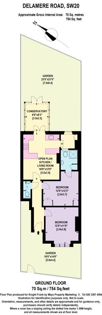 Ground Floor Flat, 15 Delamere Road, London, SW20 8PS floorplan