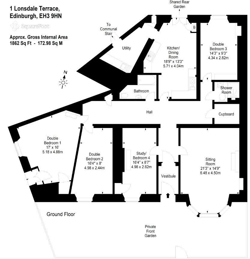 1, Lonsdale Terrace, Edinburgh floorplan