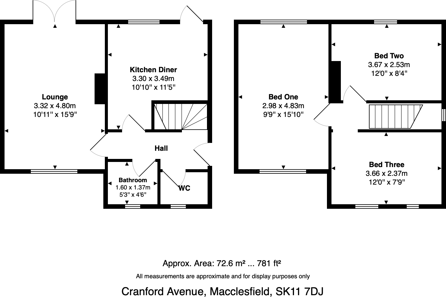 Cranford Avenue, Macclesfield, SK11 7DJ floorplan