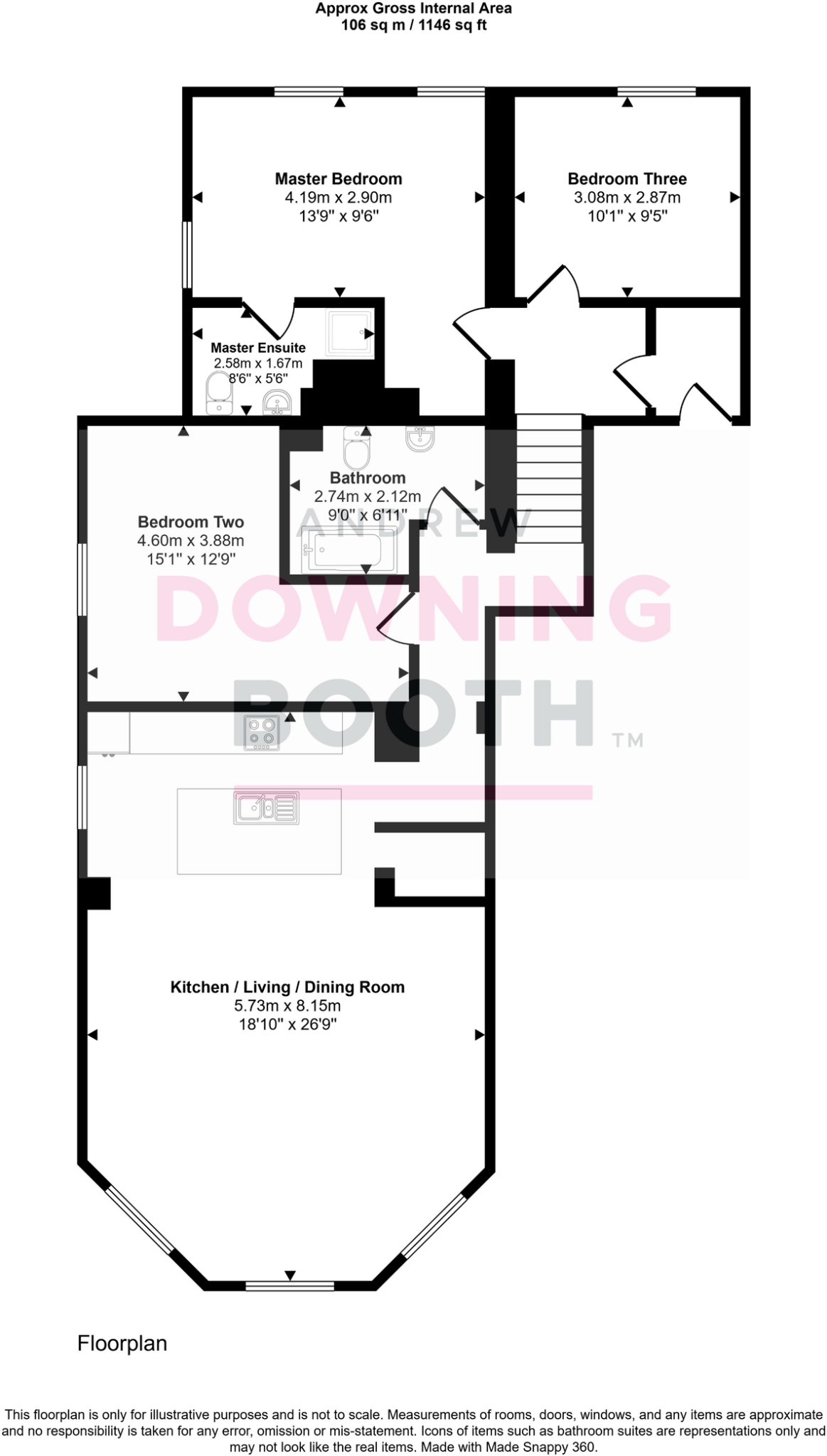 Marlborough House, St. John Street, Lichfield WS13 6PB - City Centre Executive Apartment floorplan