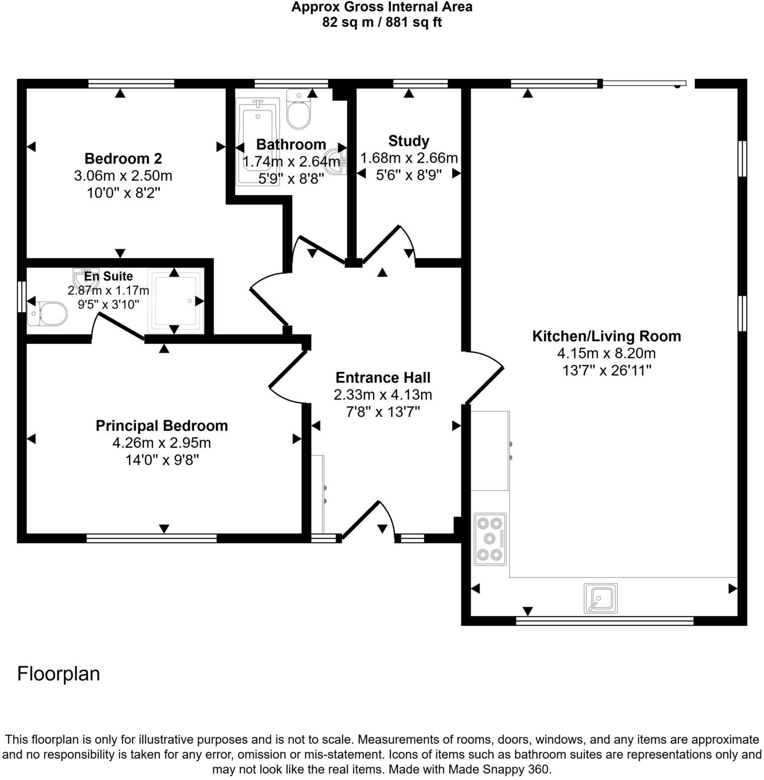 Kinsham, Tewkesbury, Gloucestershire floorplan