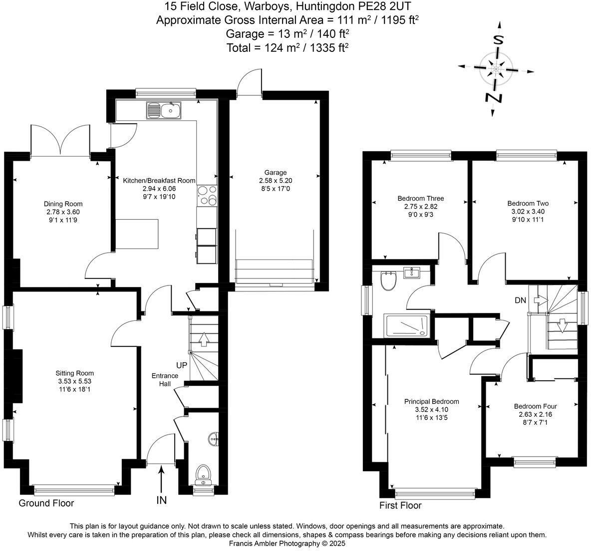 Field Close, Warboys, Huntingdon, SAT NAV PE28 2UT floorplan