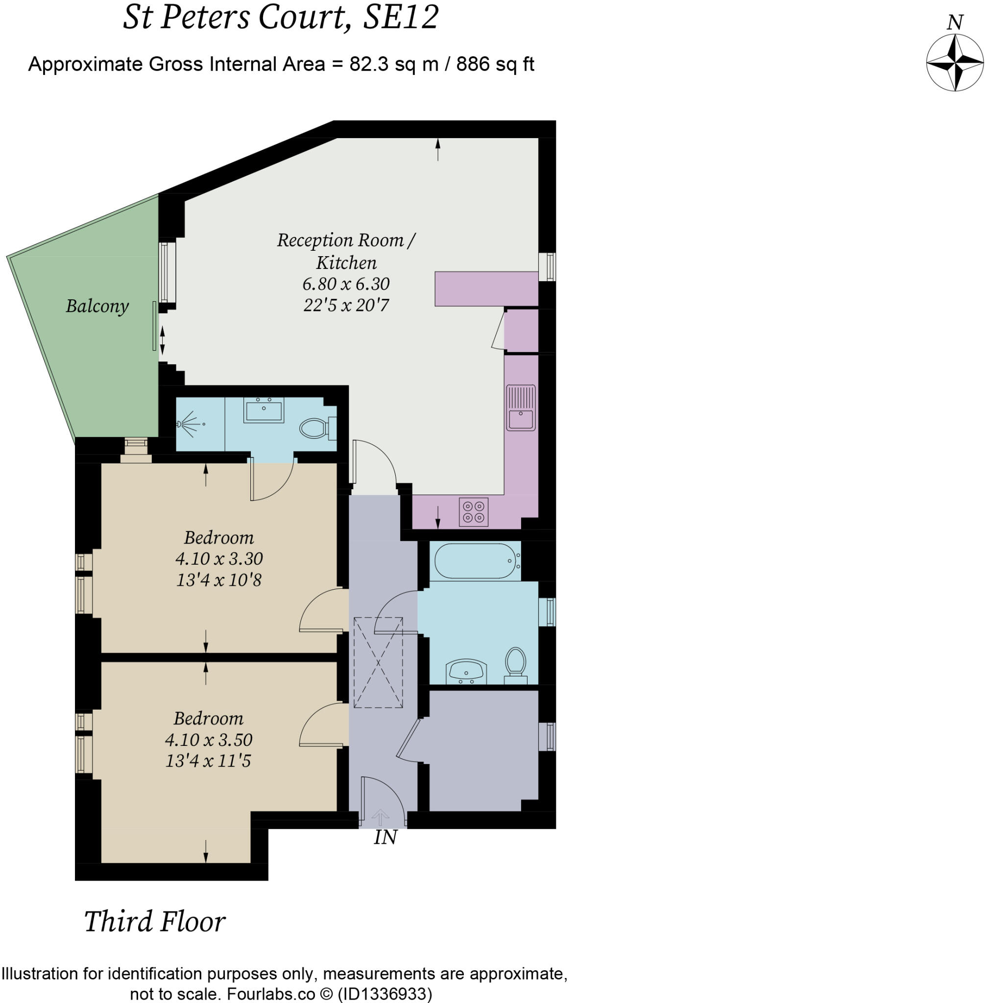 St Peters Court Lee SE12 floorplan