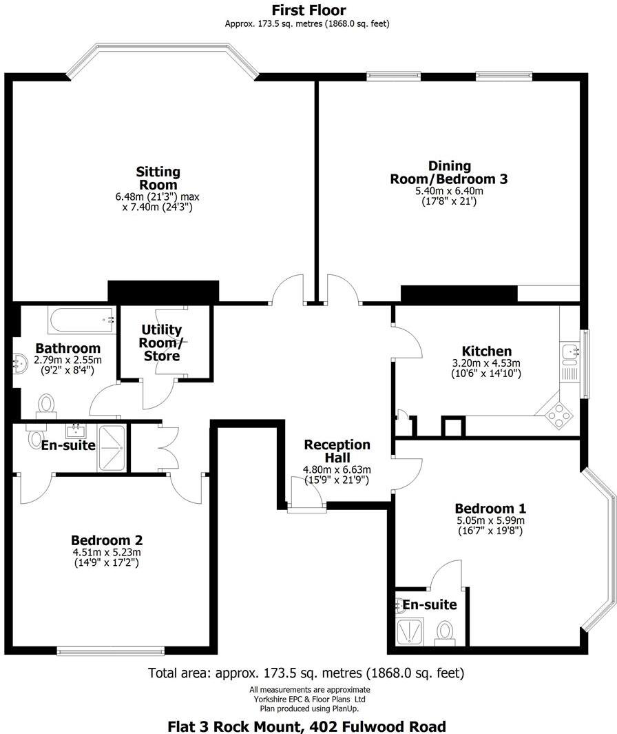 Flat 3 Rock Mount, Ranmoor, S10 3GD floorplan
