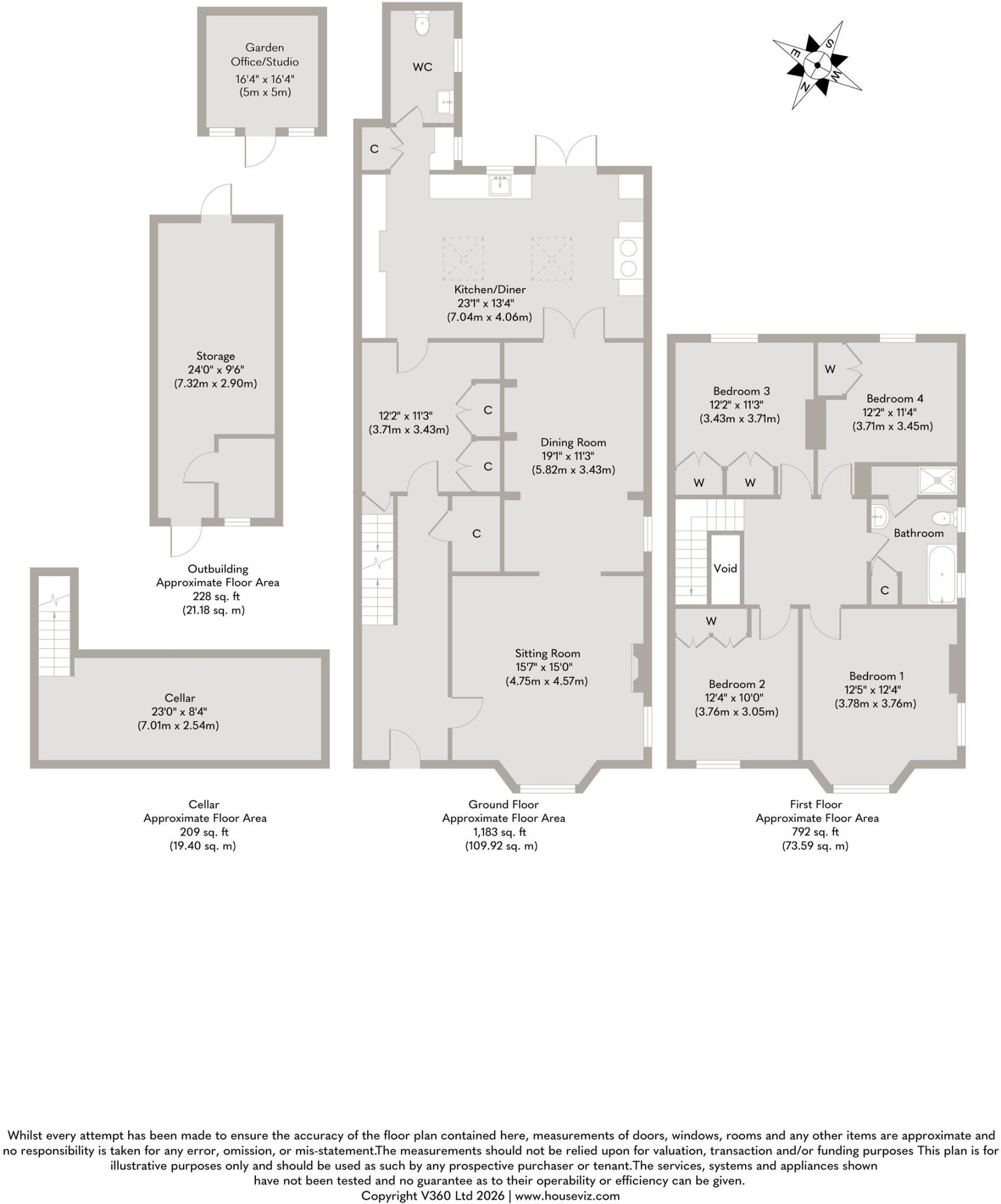 Elegant Red-Brick Edwardian Home in Holt floorplan