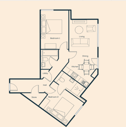 Apartment 173, Gramercy Tower, Curran Road, Butetown, Cardiff floorplan