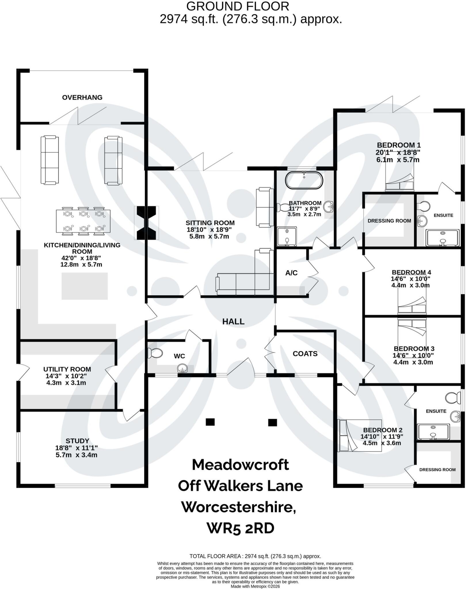 Meadowcroft, Off Walkers Lane, Whittington, Worcestershire, WR5 floorplan