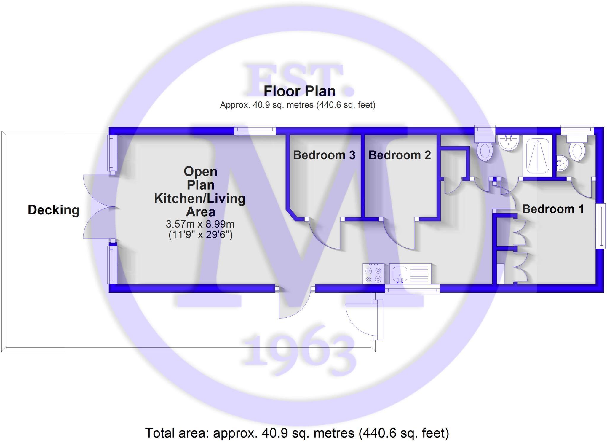 Field Place, Hoburne Naish Holiday Park, Barton On Sea, Hampshire, BH25 floorplan