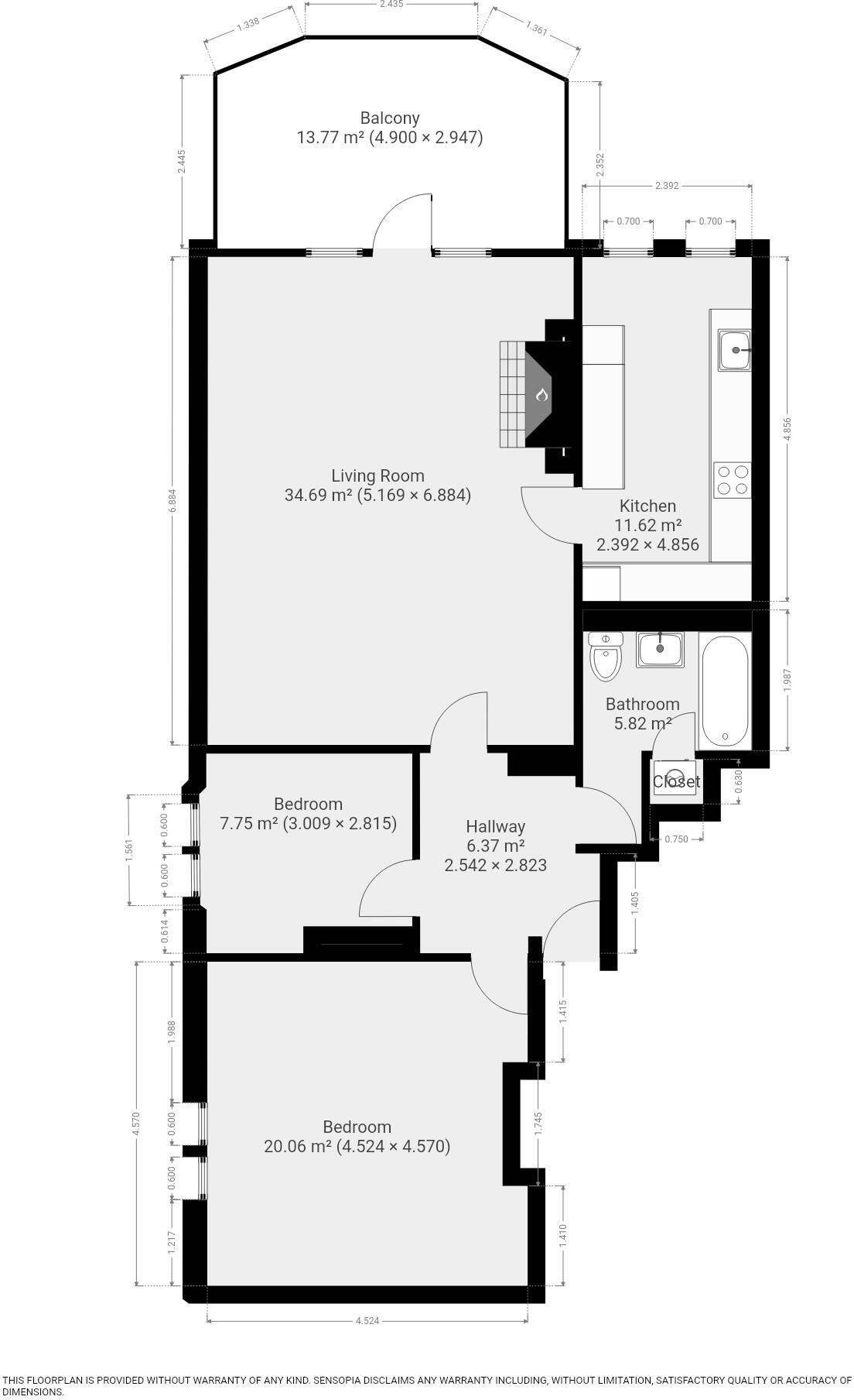 Flat  Oakleigh House, Bridge Road, BS8 floorplan