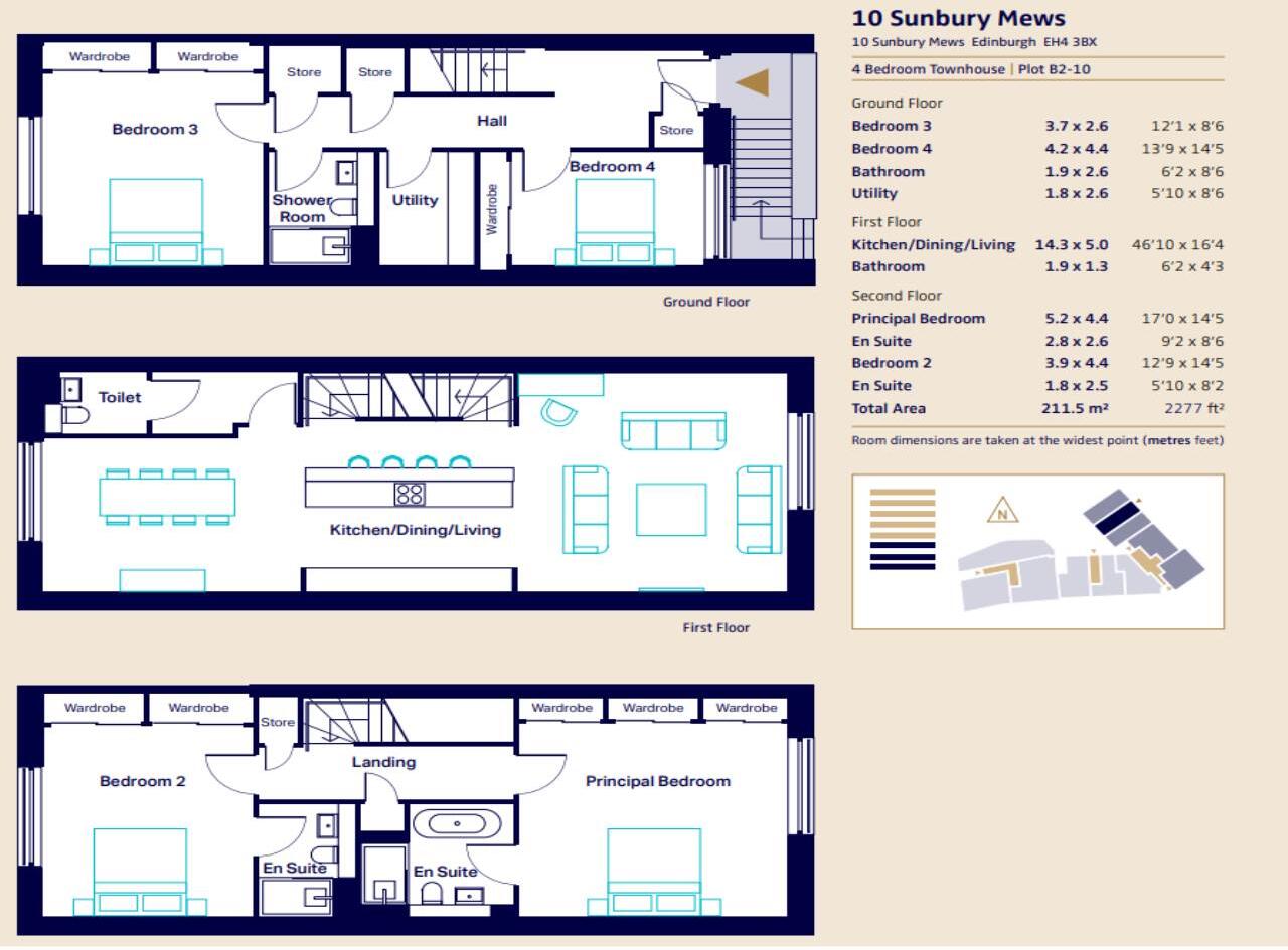 Townhouse 10 Sunbury Mews, Belford Road,  floorplan