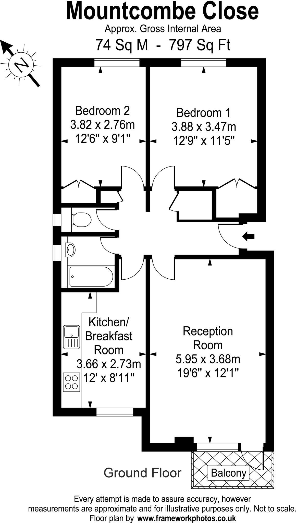 Mountcombe Close, Surbiton, KT6 floorplan