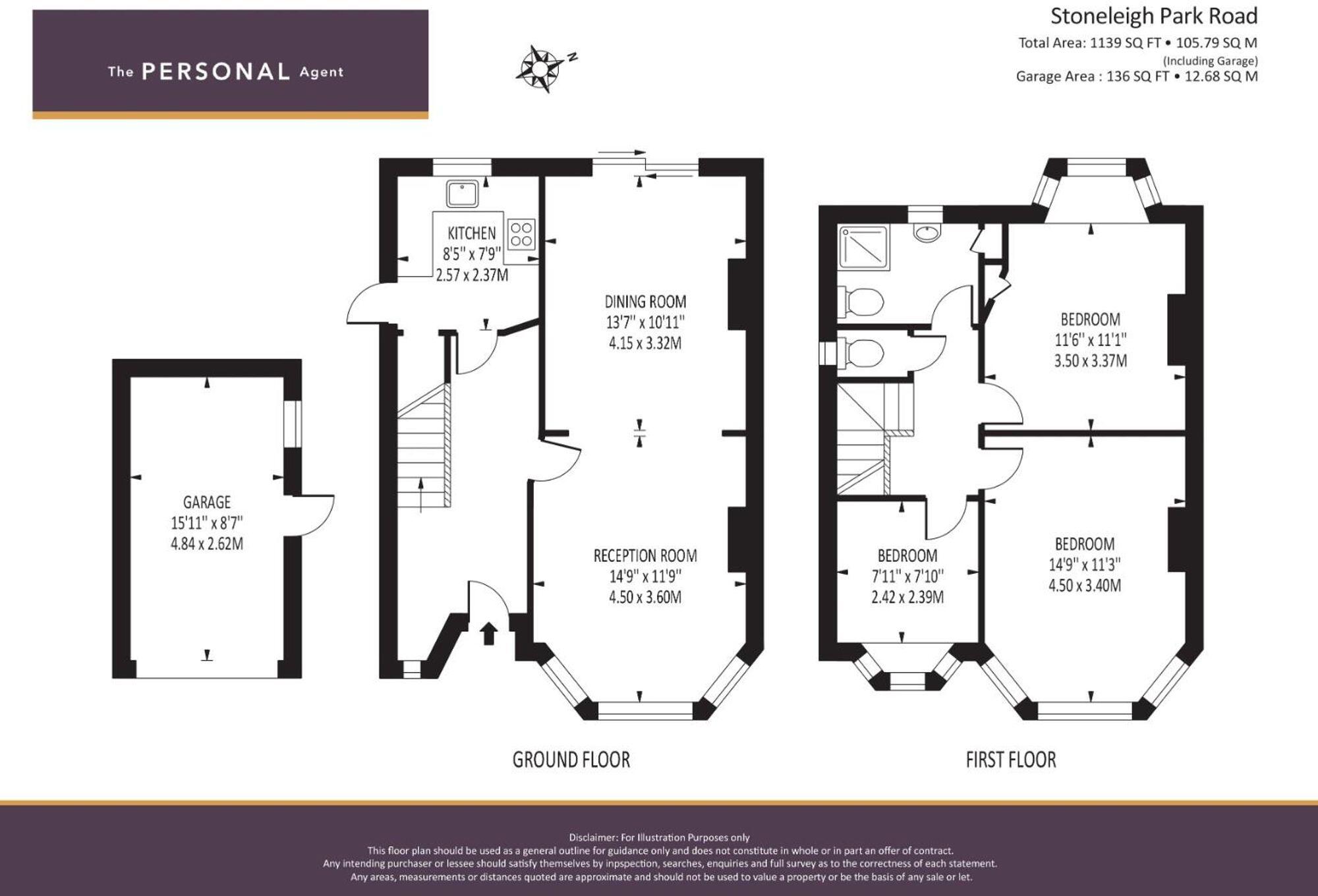Stoneleigh Park Road, Epsom, KT19 floorplan