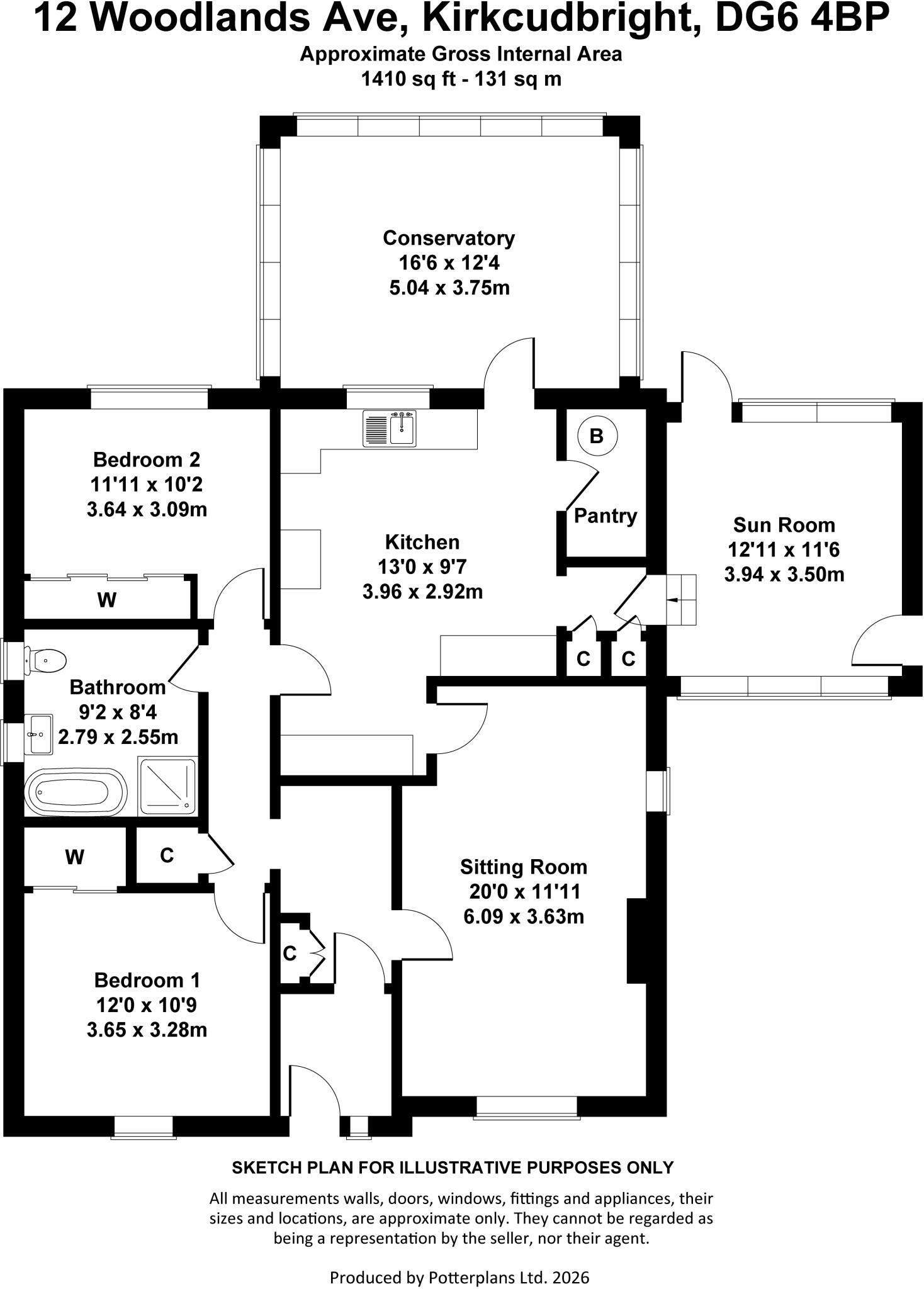 12 Woodlands Avenue, Kirkcudbright, Dumfries and Galloway, DG6 floorplan