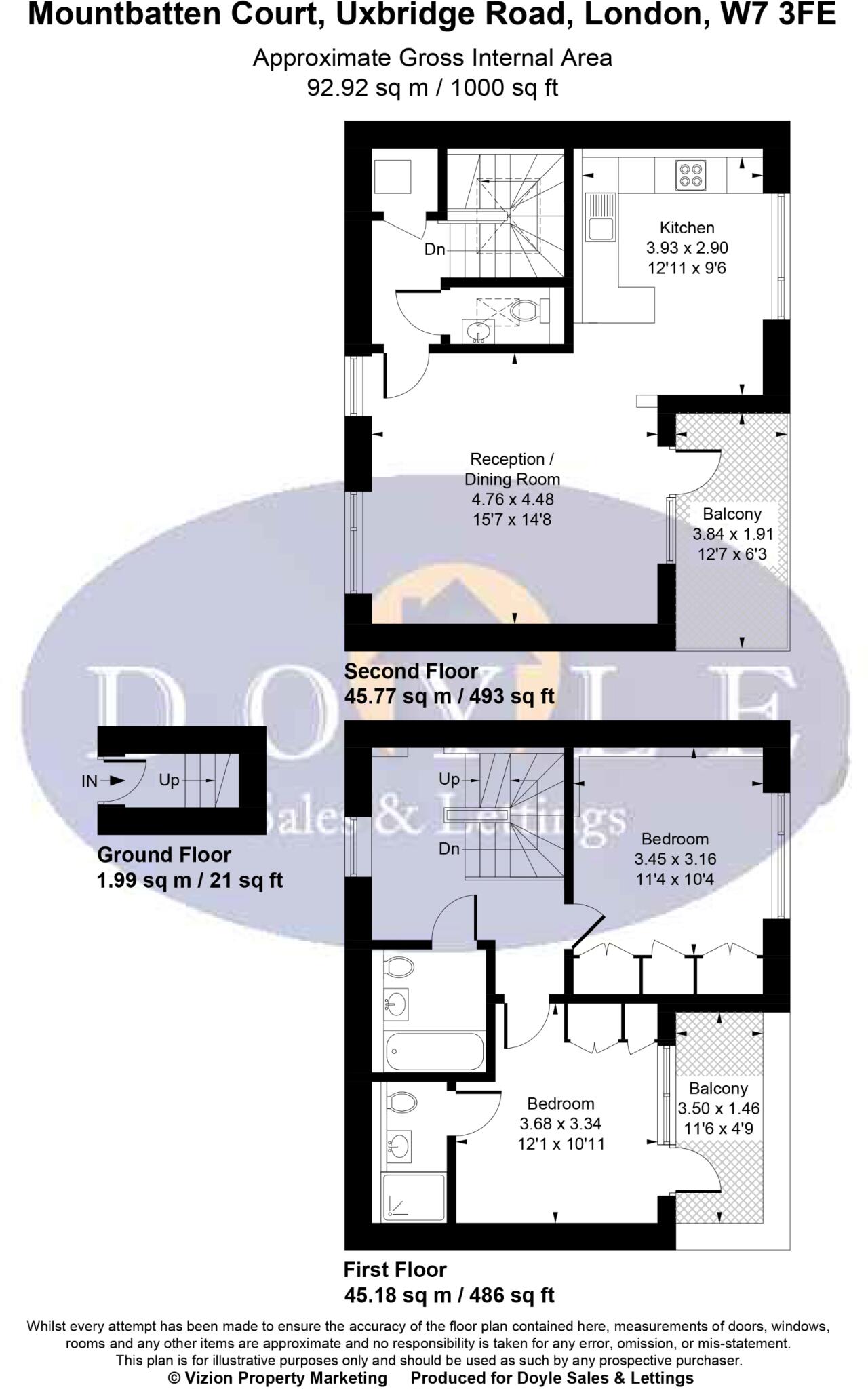 Mountbatten Court, Uxbridge Road, Hanwell, W7 floorplan