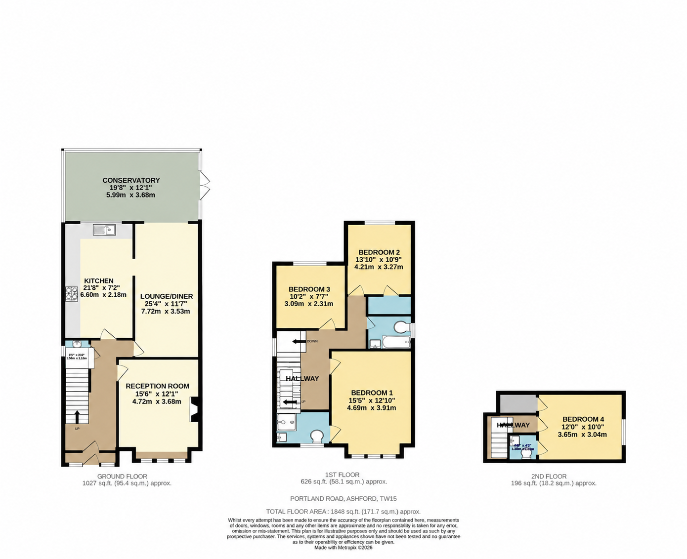 Portland Road, Ashford, TW15 floorplan