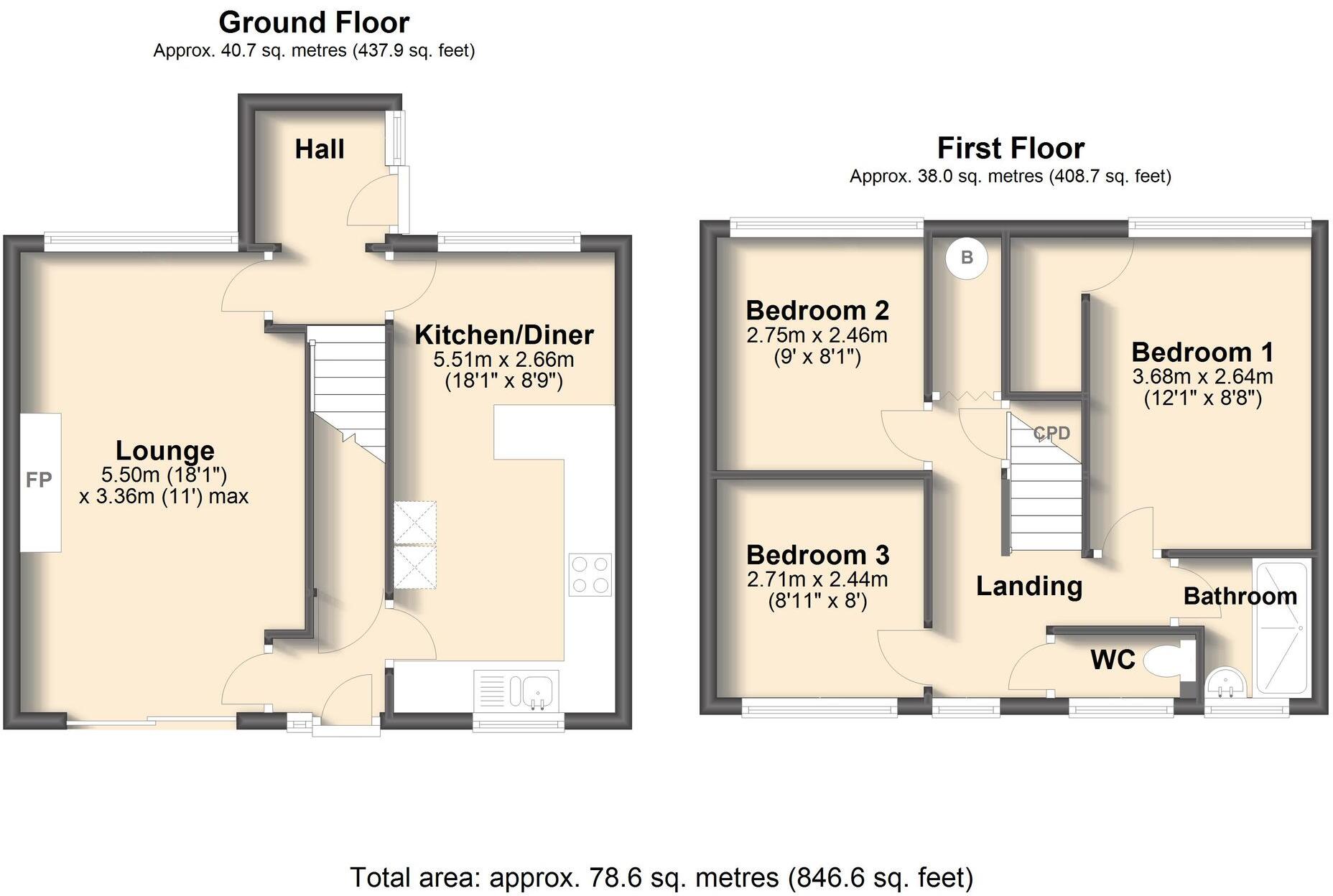 Masson Close, Chesterfield, S40 floorplan