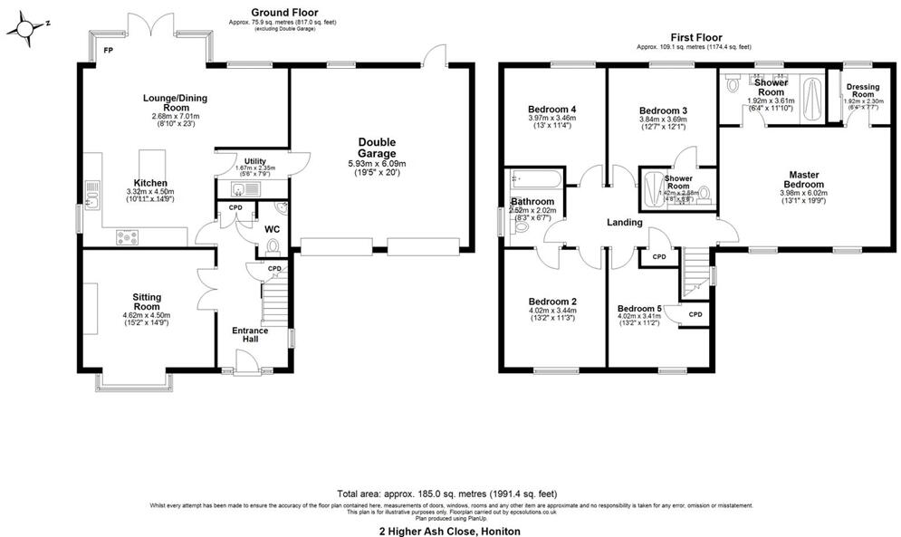 Higher Ash Close, Gittisham floorplan
