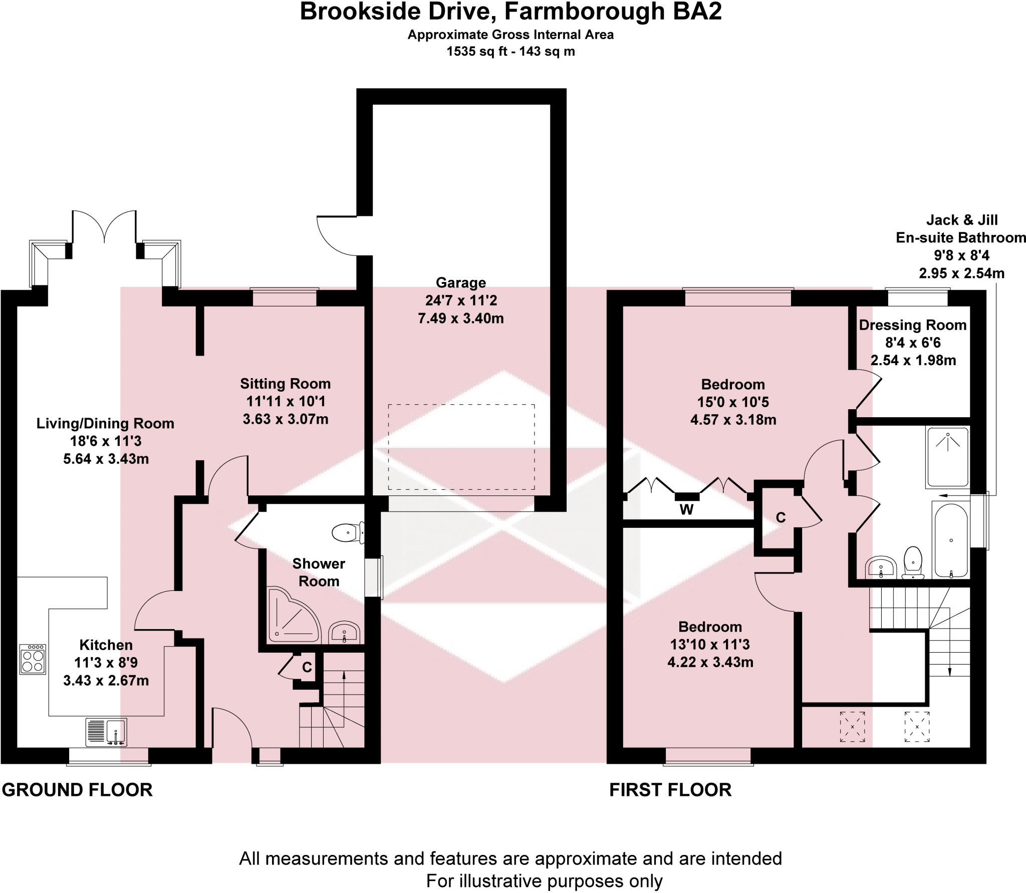 Two bedroom detached property, Farmborough floorplan