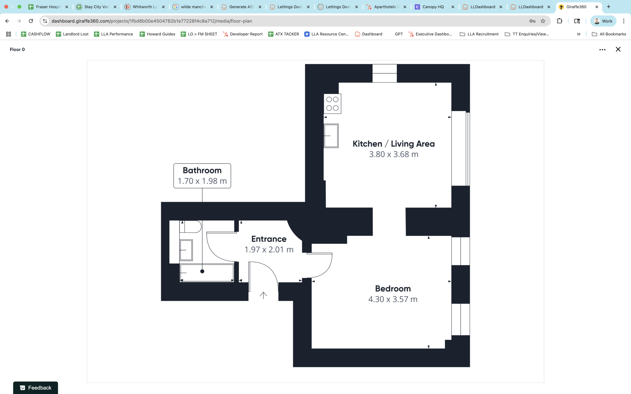Luxury Studio Deluxe Fully Furnished  floorplan