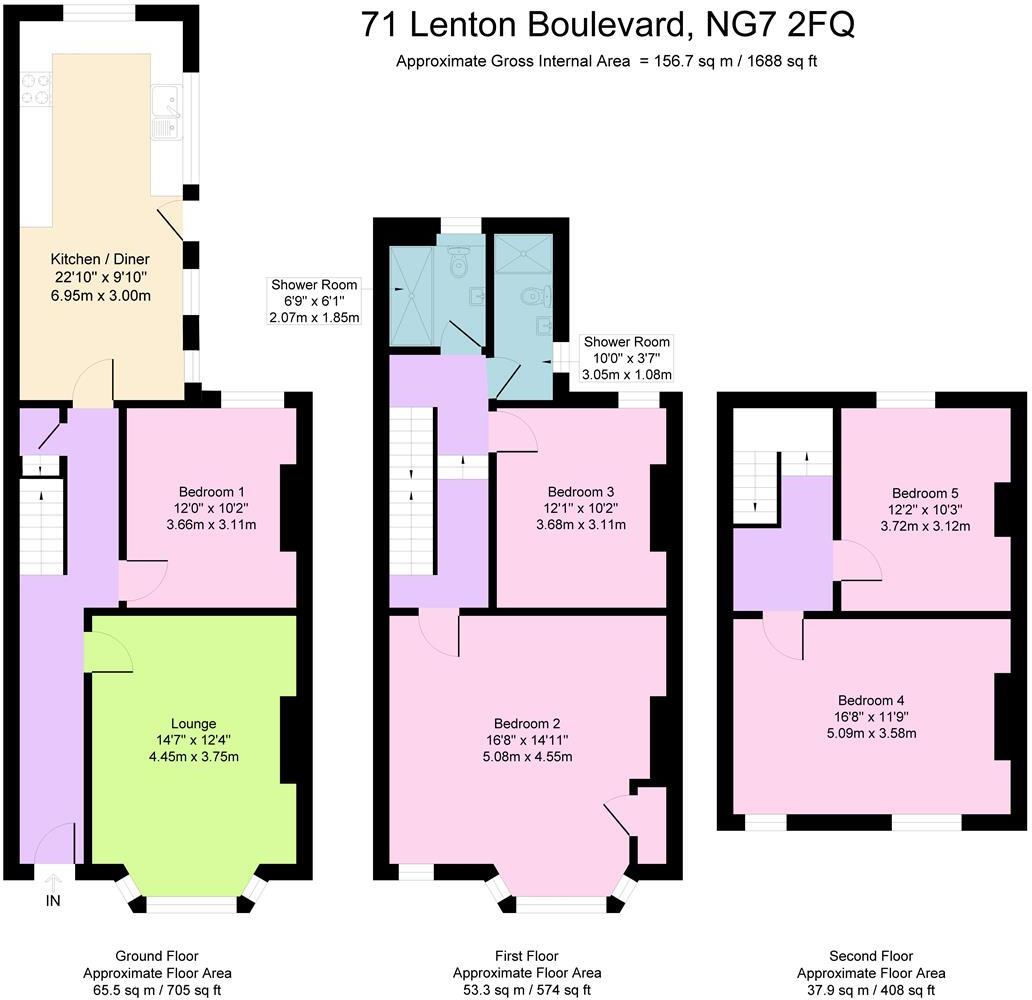 £120pppw Lenton Boulevard, Nottingham floorplan