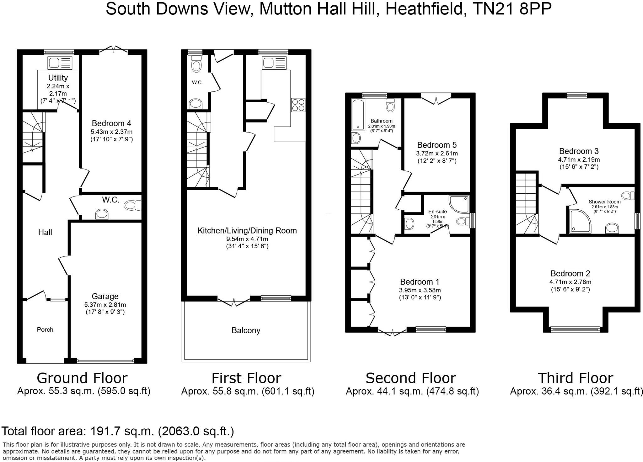South Downs View, Mutton Hall Hill, Heathfield, East Sussex floorplan