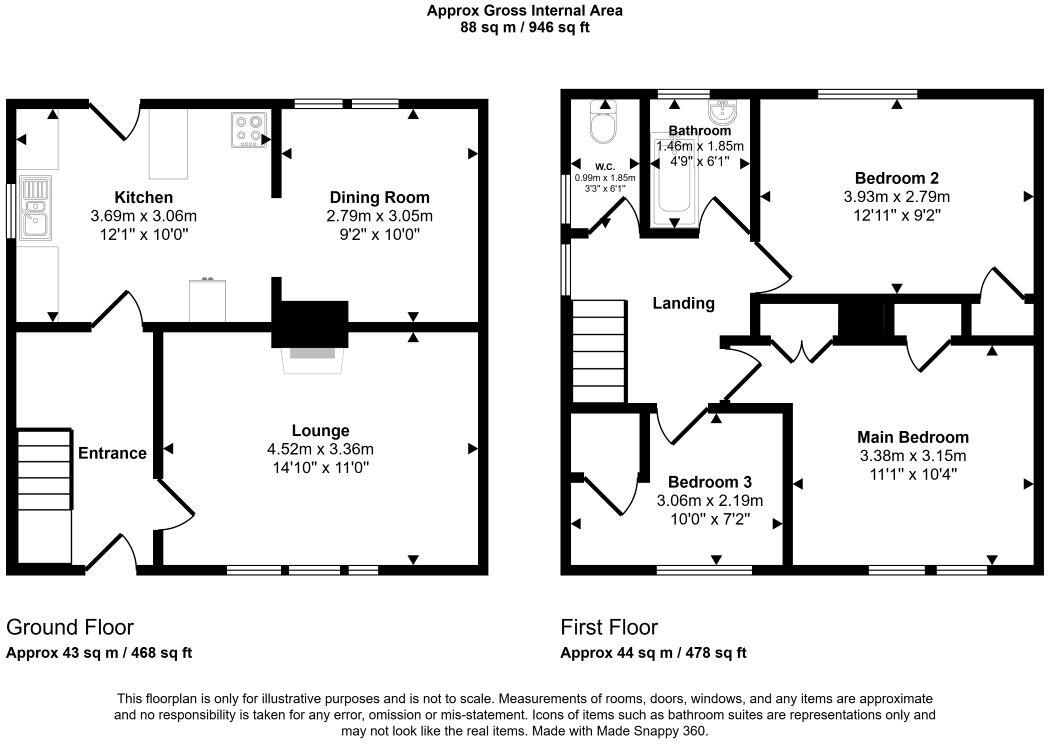 42 Mounts Road, Greenhithe, Kent, DA9 9LZ floorplan