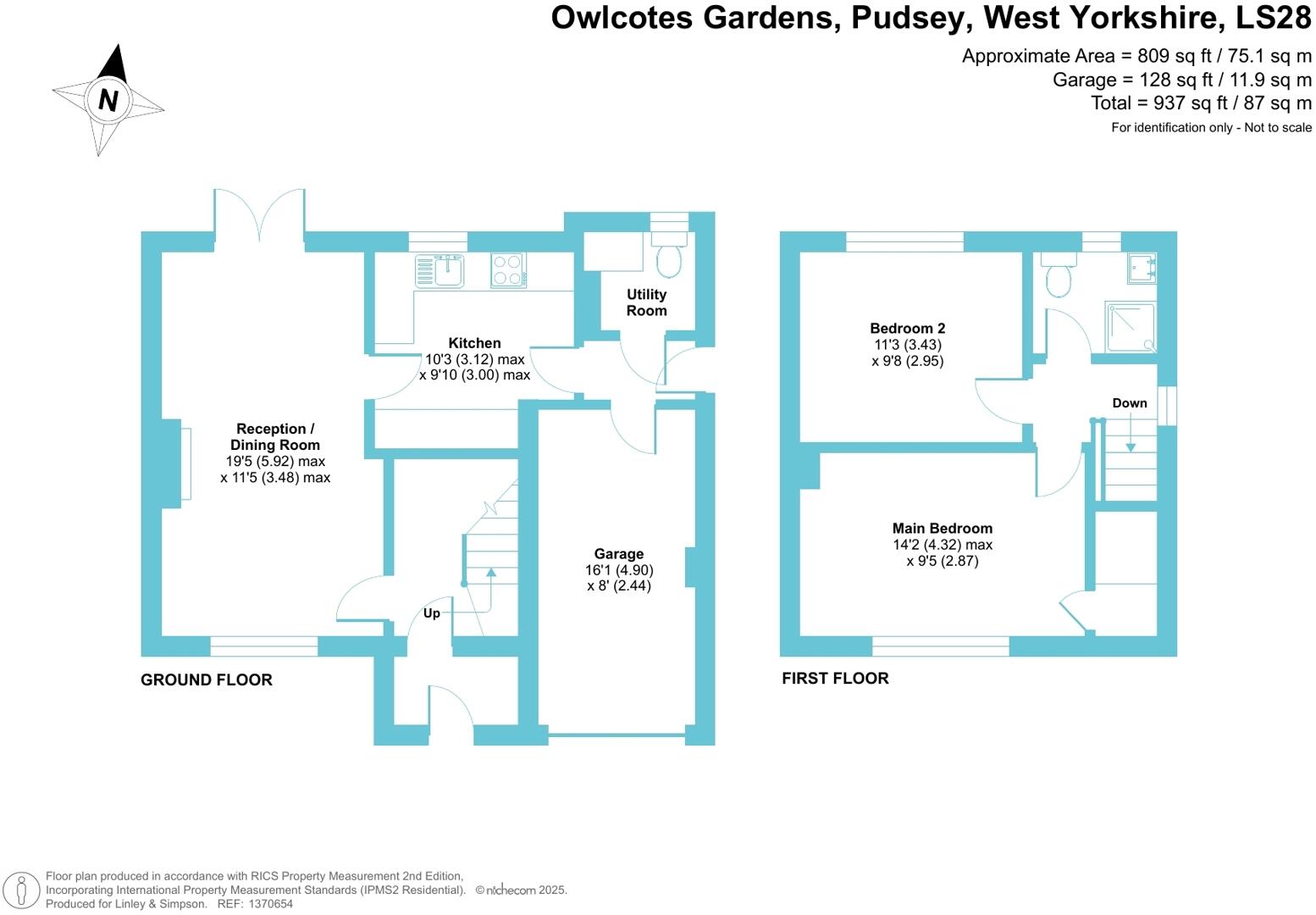 Owlcotes Gardens, Pudsey, West Yorkshire, LS28 floorplan