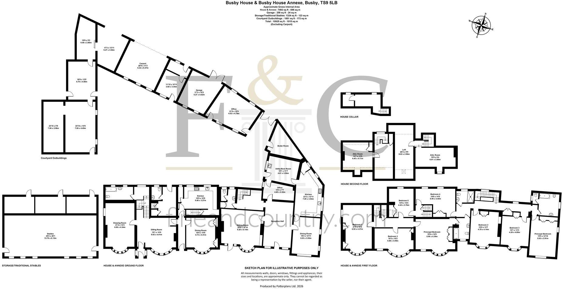 Busby House & Annexe, Busby, Stokesley, North Yorkshire floorplan