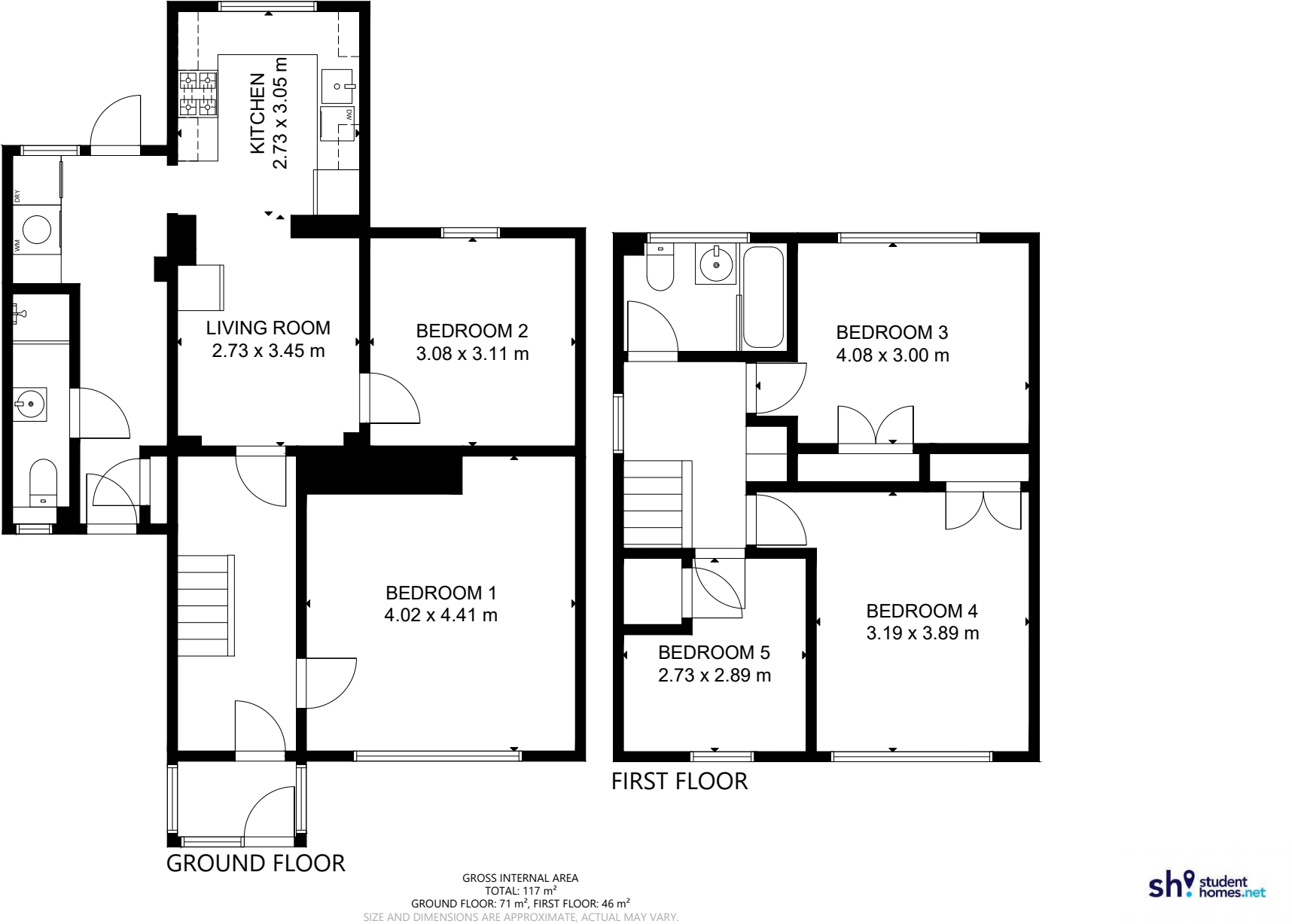 8 St David's Close, Sydenham, Leamington Spa floorplan