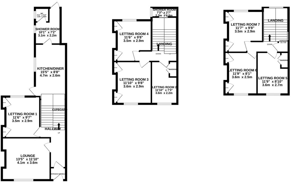 Clifton Place, Greenbank, Plymouth. 7 bedroom investment. floorplan