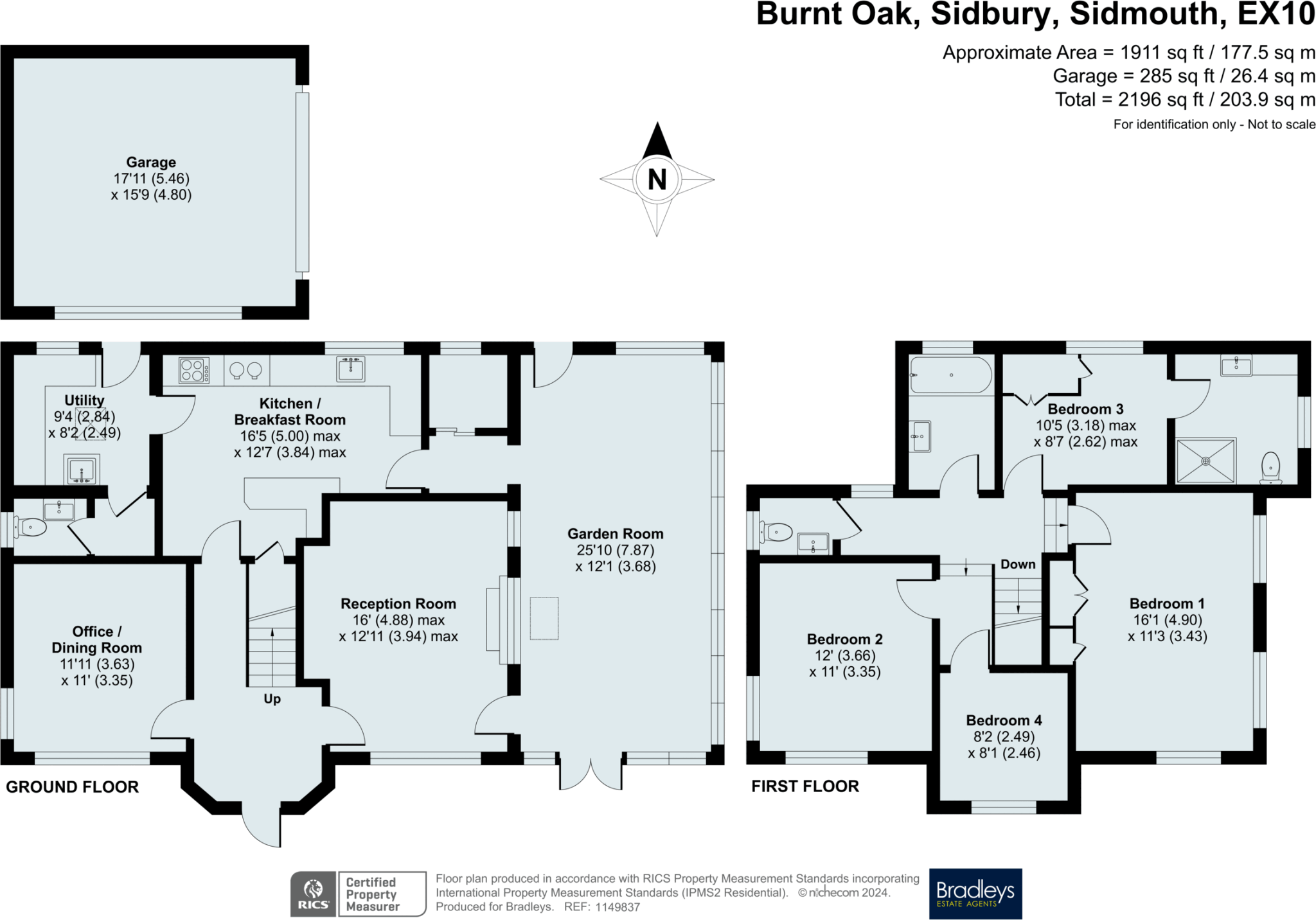Burnt Oak, Sidbury, Sidmouth, Devon floorplan