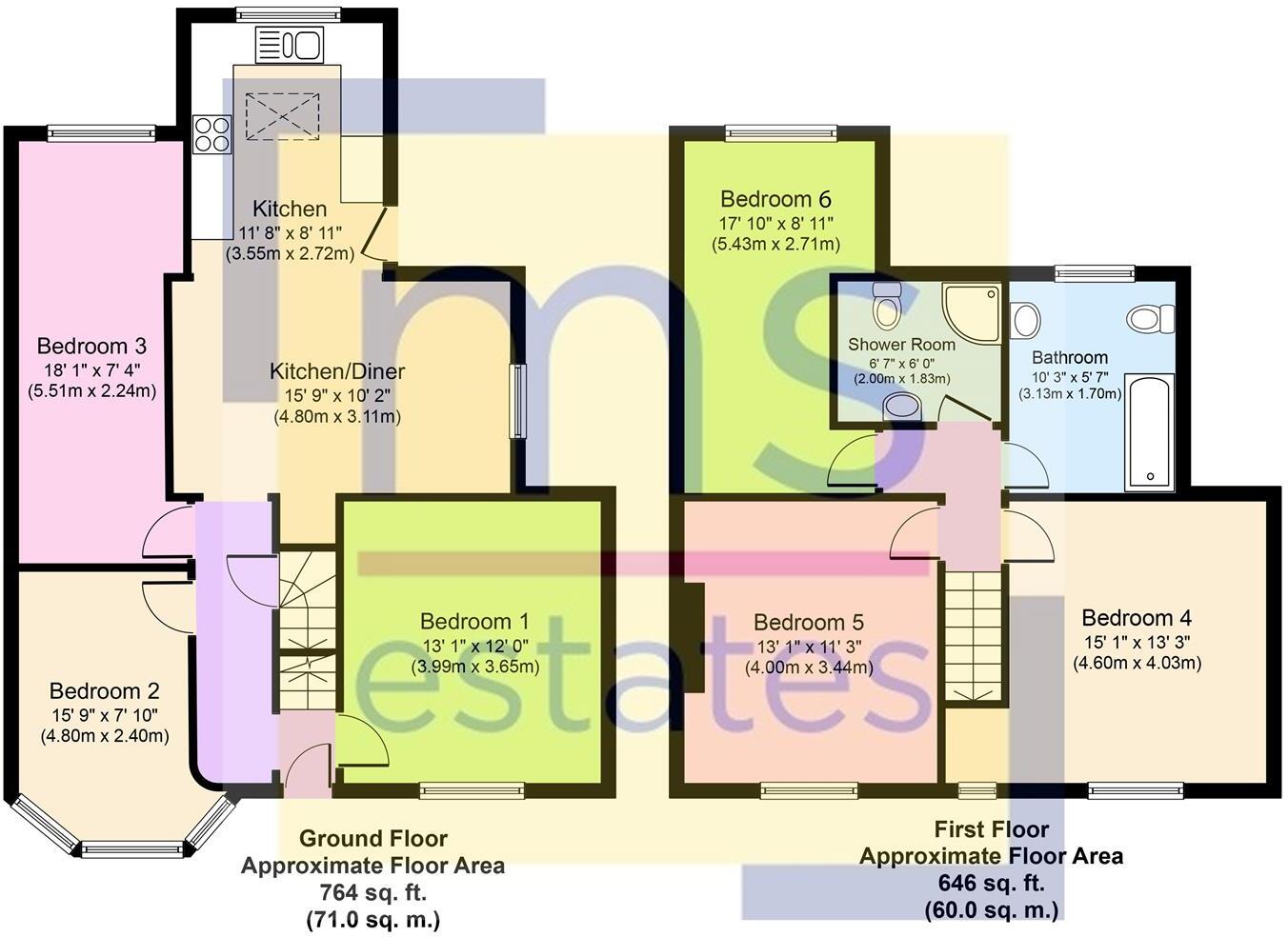 BILLS INCLUDED £122pppw Cottesmore Road, Lenton, Nottingham floorplan