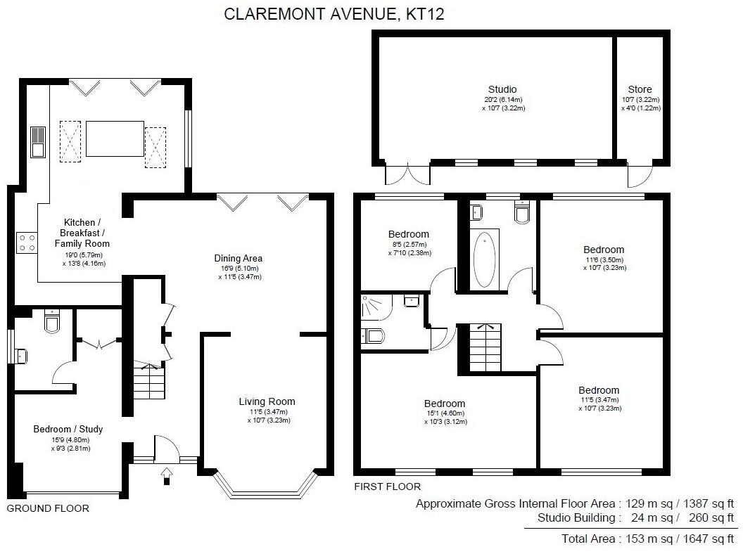 Claremont Avenue, Hersham, KT12 floorplan