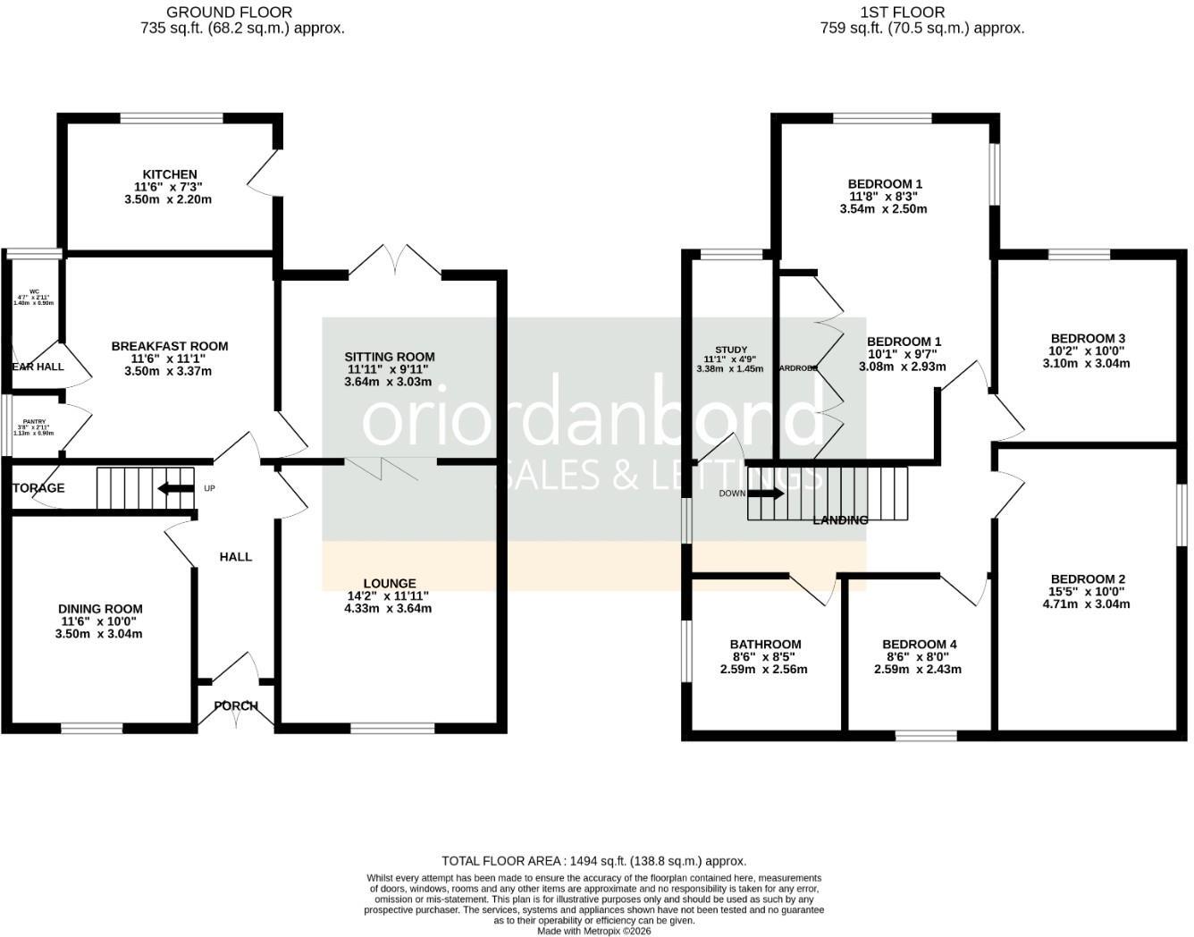 Park Avenue, Rushden, Northamptonshire NN10 floorplan