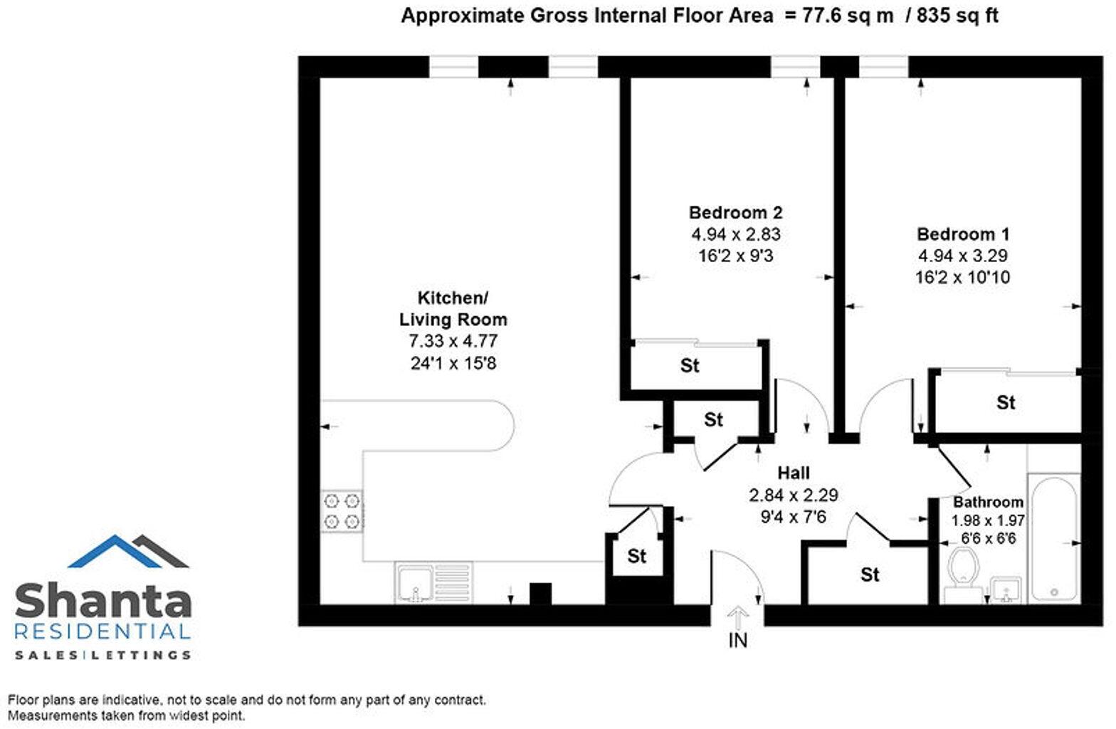 153 Bell Street, Glasgow, G4 floorplan