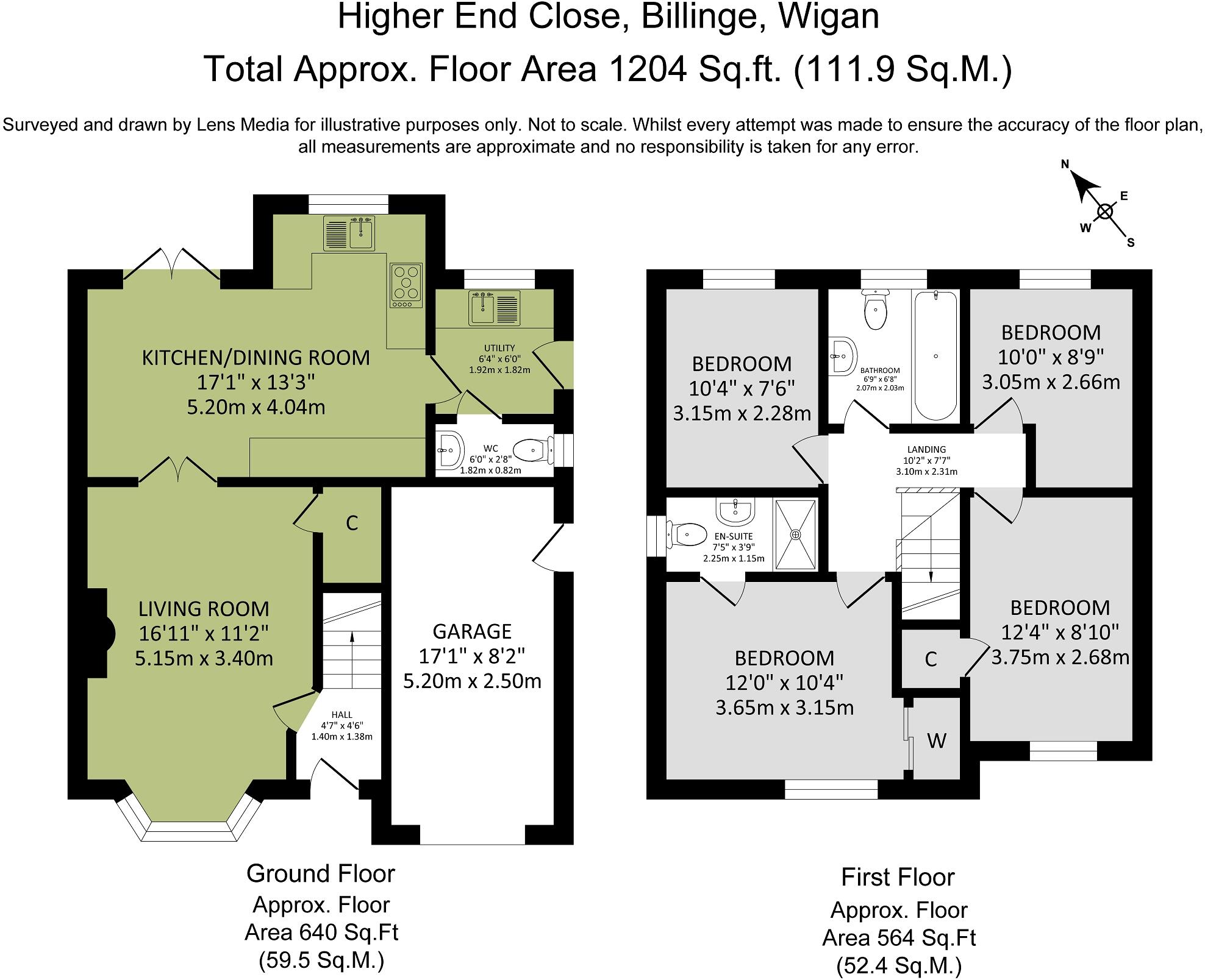 Higher End Close, Billinge, Wigan. WN5 7EE floorplan