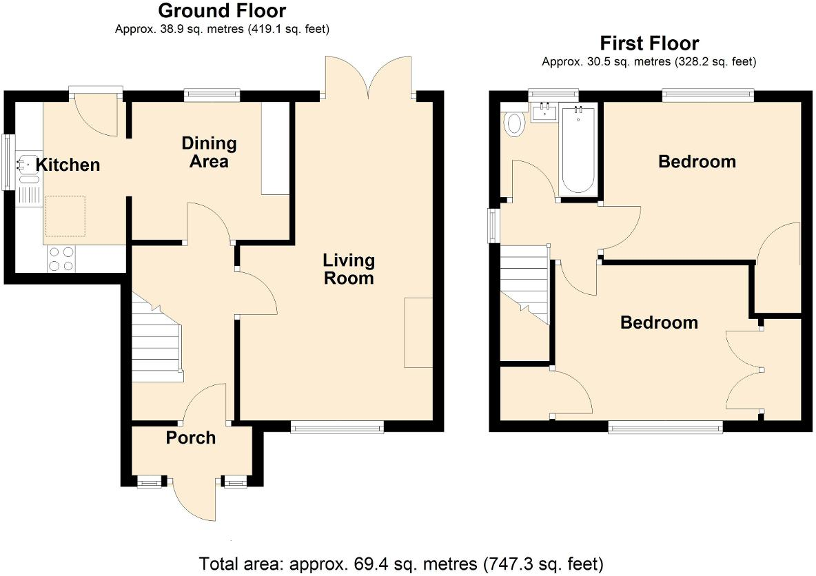 27, Sandpits, Leominster, Herefordshire, HR6 8HT floorplan