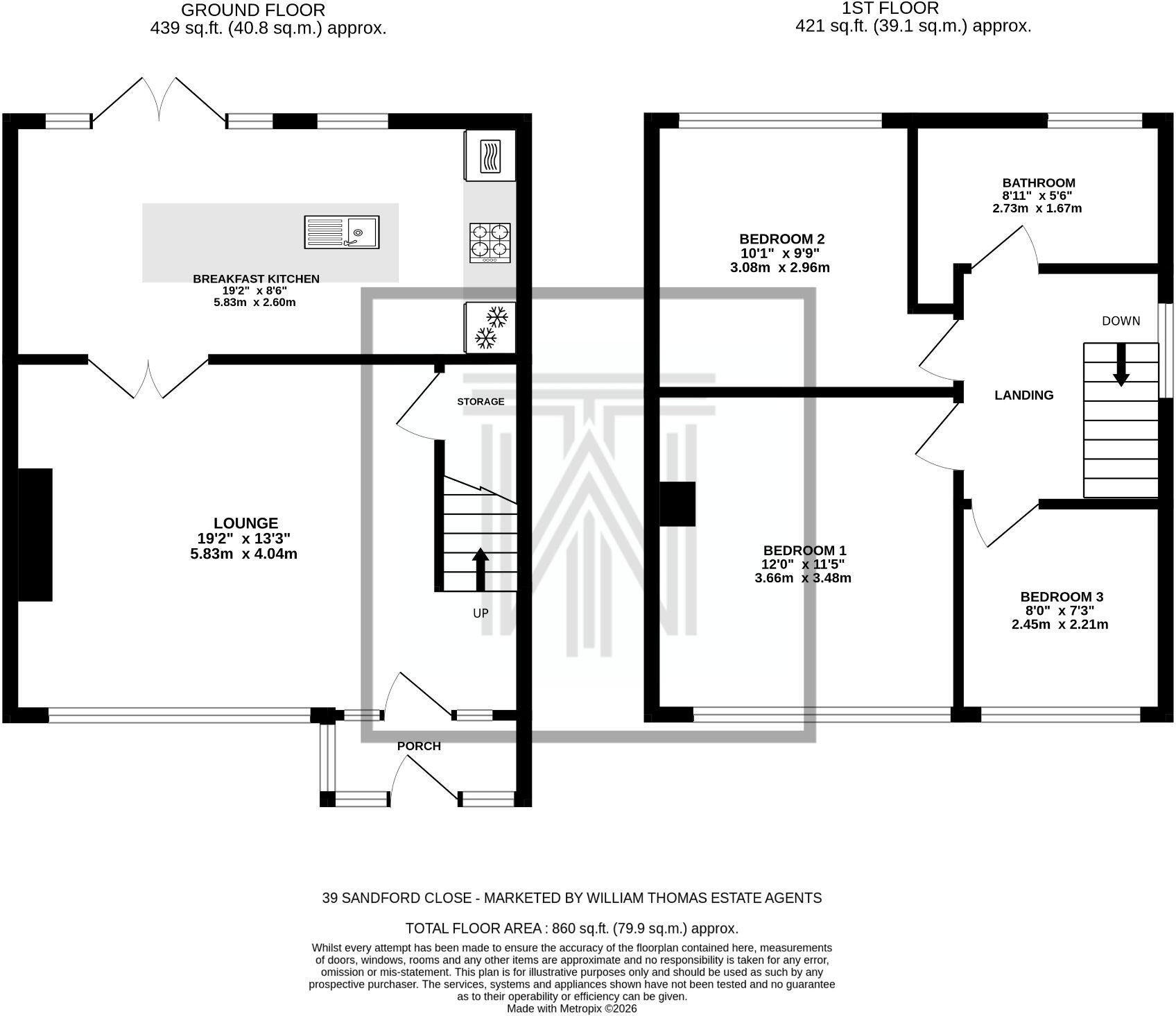 39 Sandford Close, Harwood, Bolton, BL2 3NH floorplan